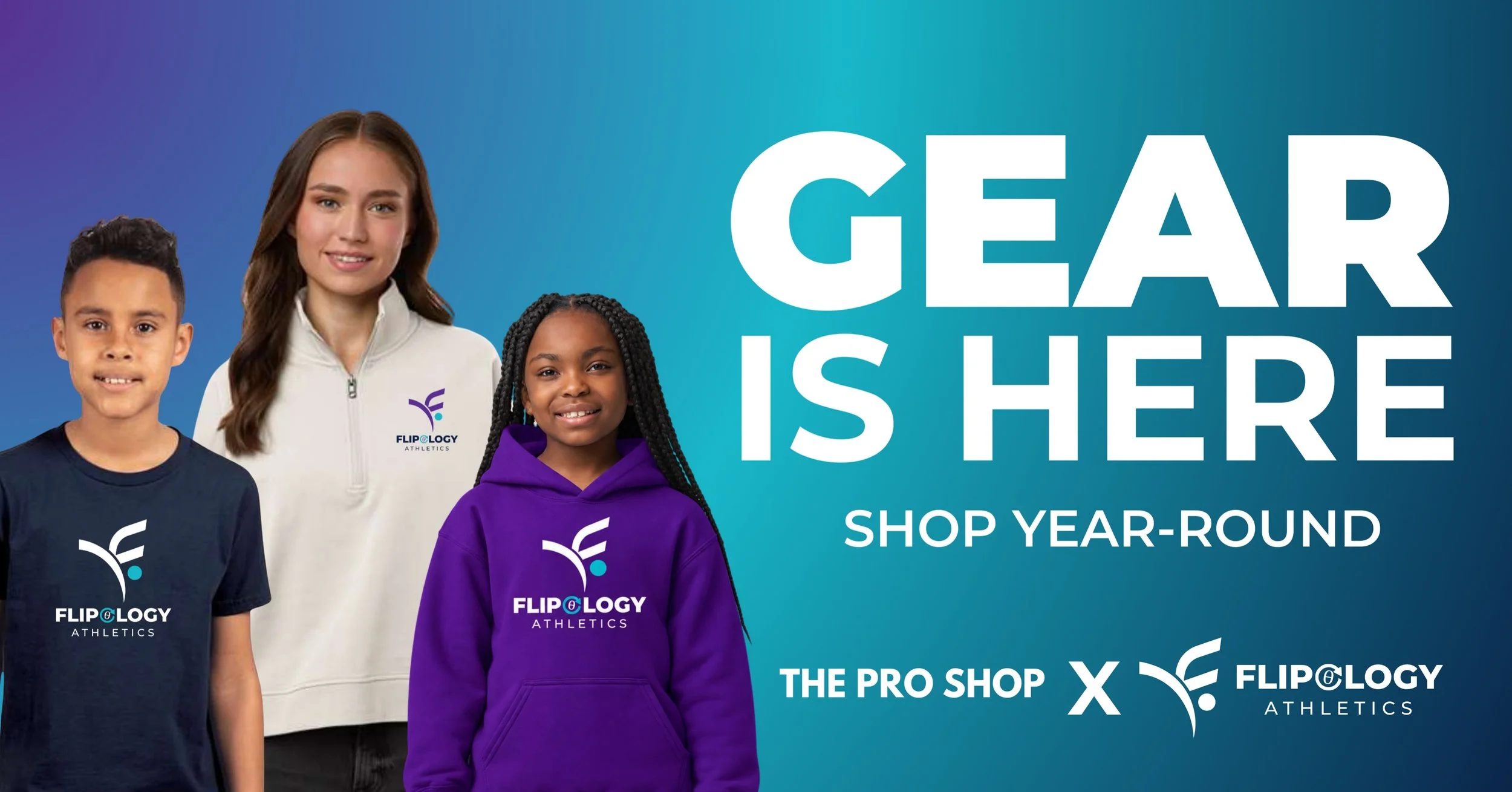 GEAR IS HERE! 🙌

For the first time ever, you can officially rep Flipology Athletics!

The brand-new Flipology Online Shop is NOW OPEN with apparel for athletes, families, and fans &mdash; and even better, you can shop year-round!

New gym. New look