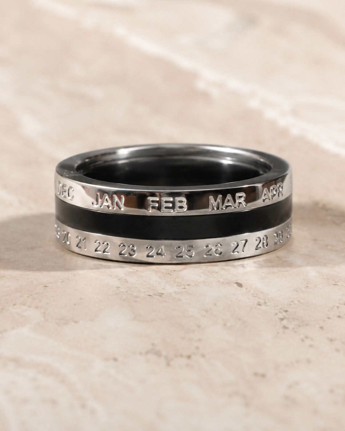Calendar Silver Ring