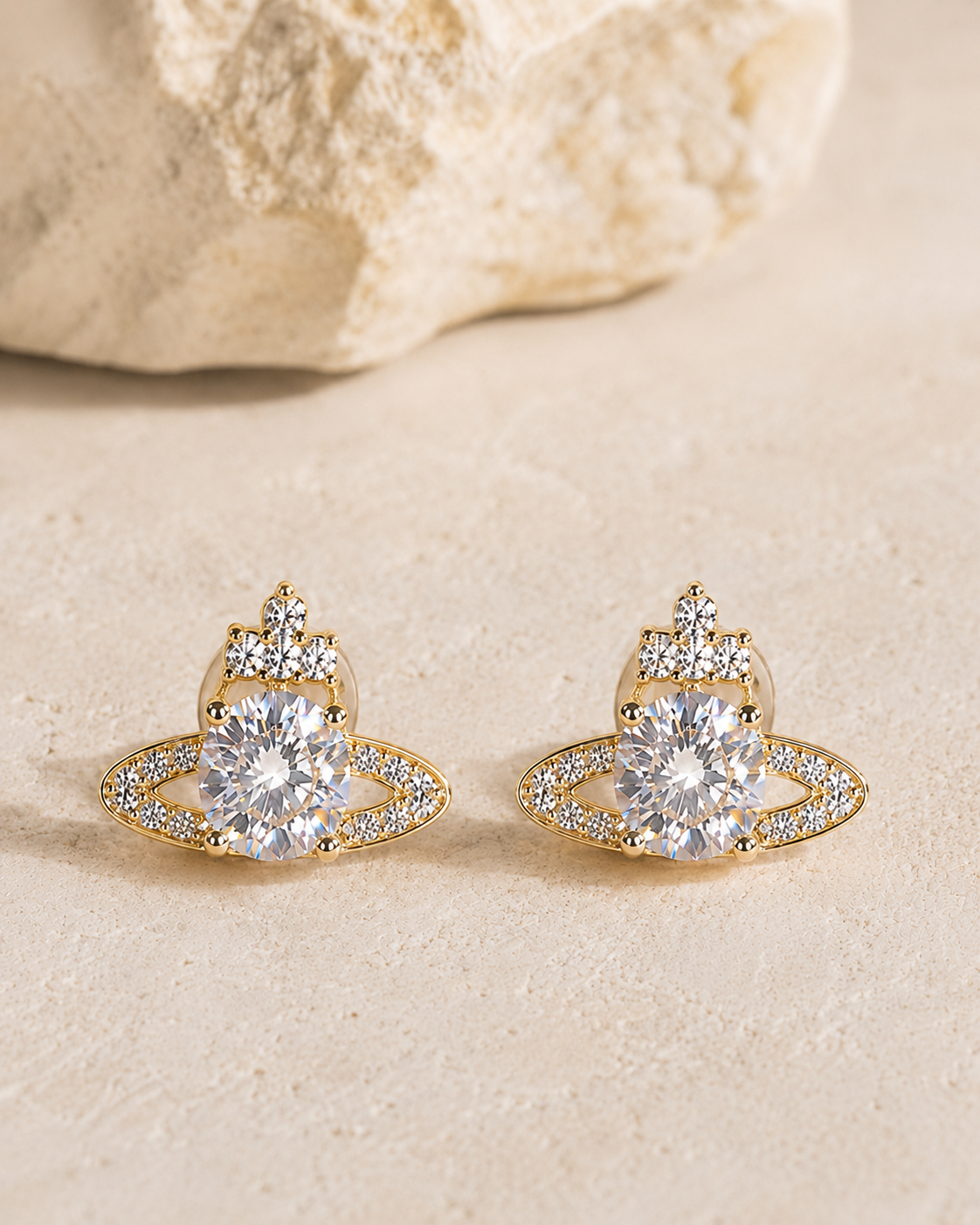 Planet Sparkle Dainty Clip On Earrings