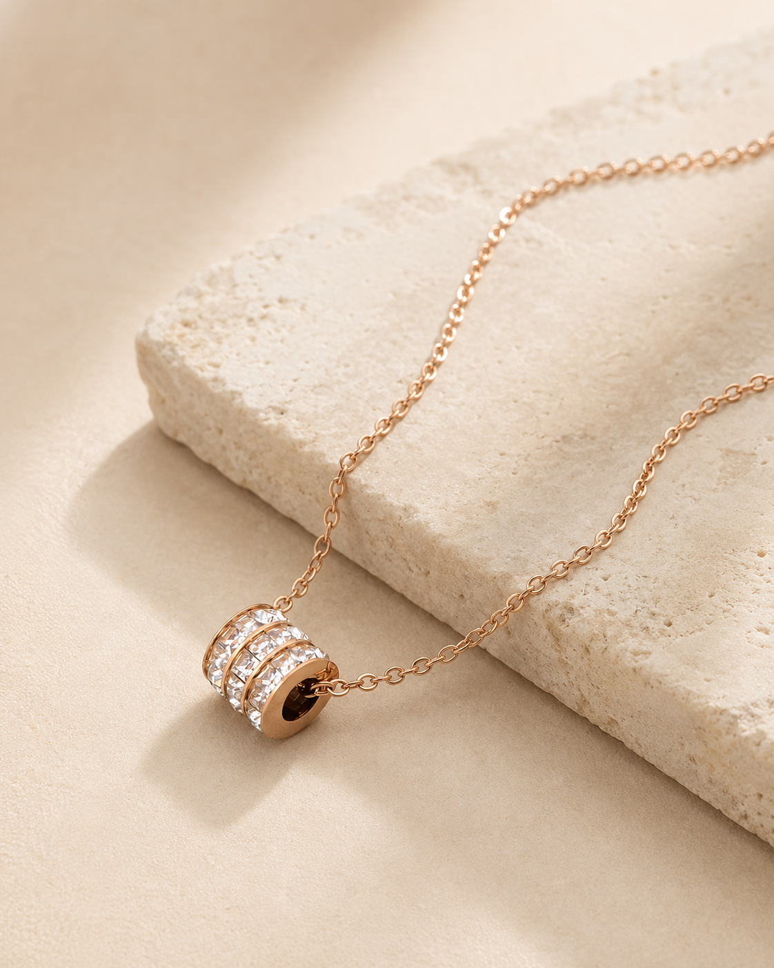 Triple Barrel Cylinder B.01 Pendant Necklace