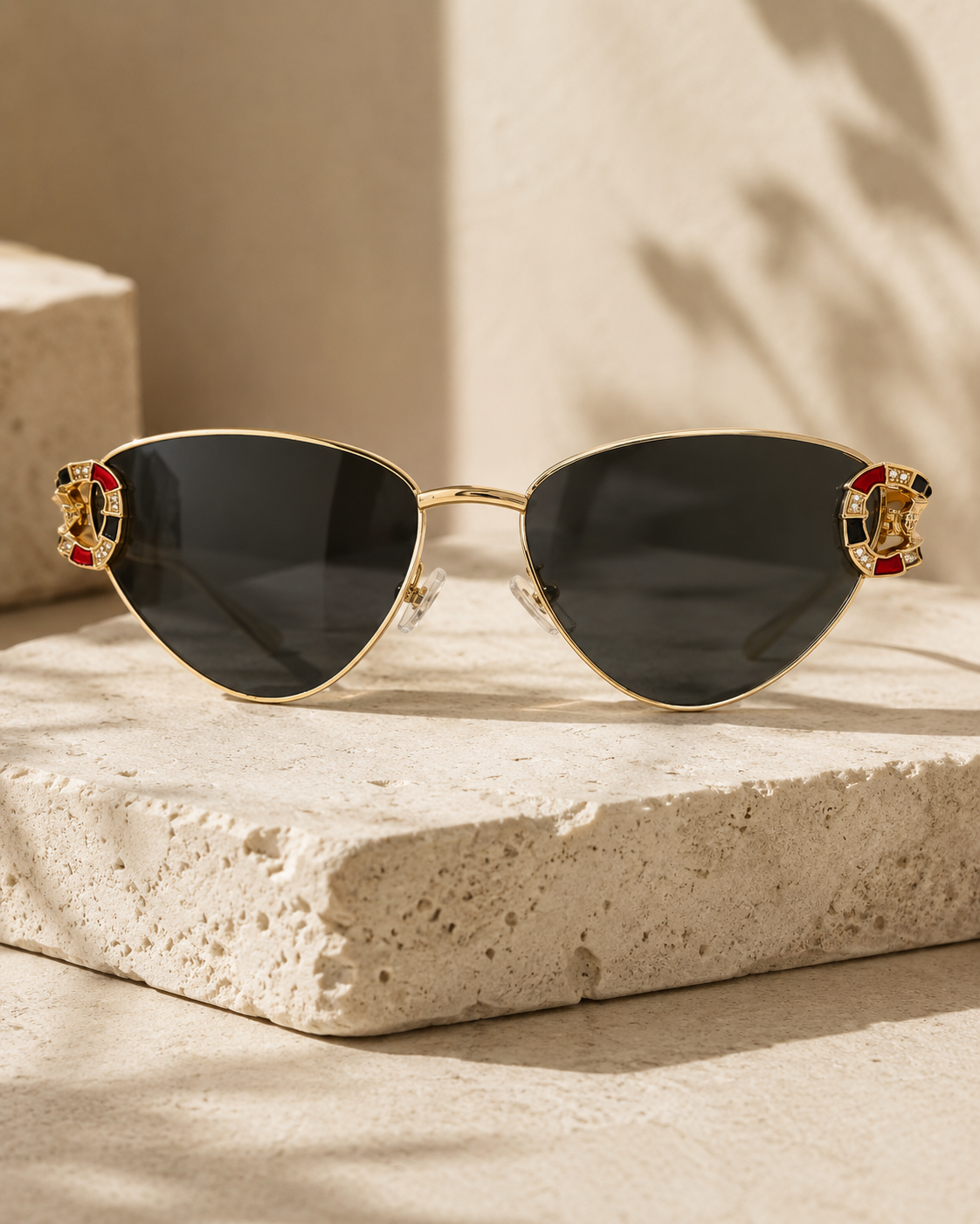 Serpenti Cat Eye Metal Frame Sunglasses .png