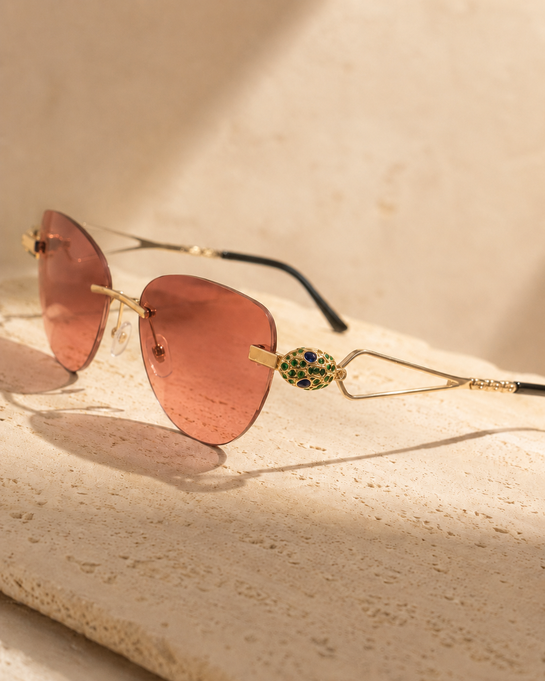 Serpenti Cat Eye Metal Frame Sunglasses .png