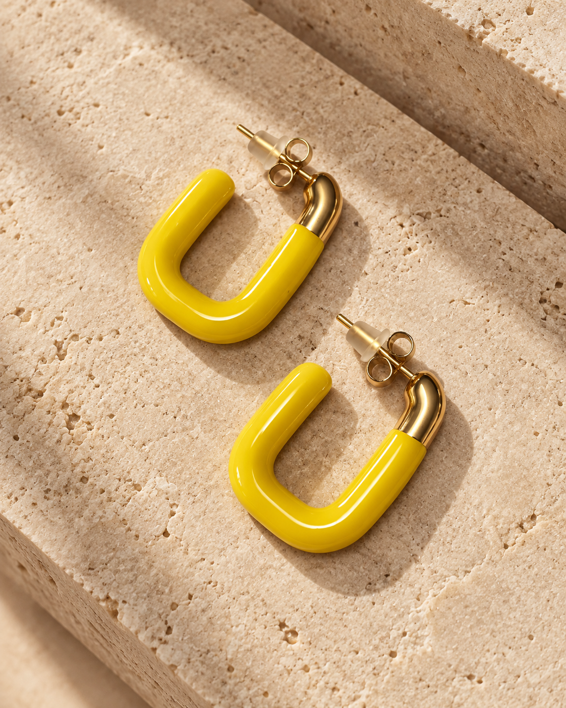 Bodega V Yellow Enamel Earring