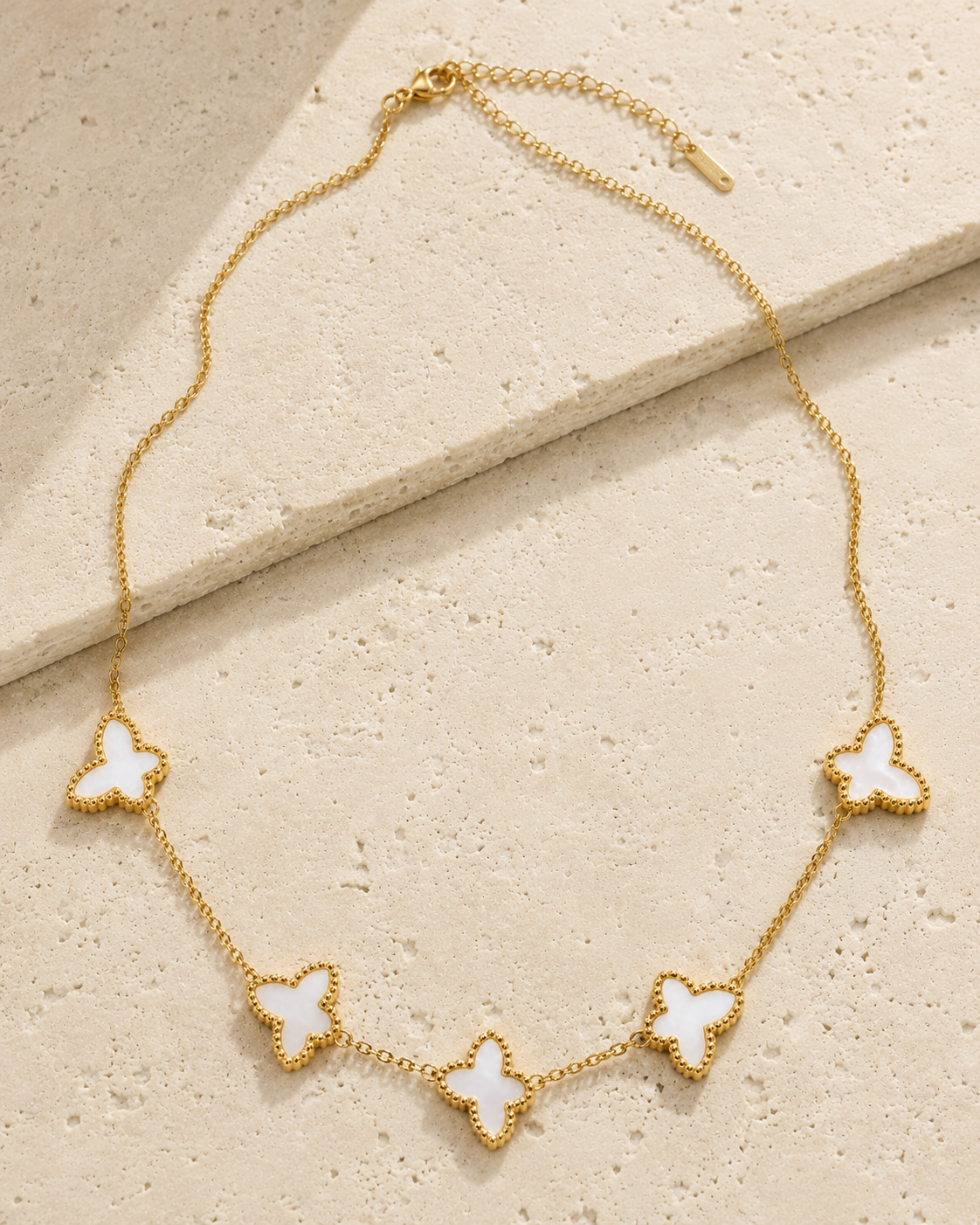 Sweet Butterfly White Necklace