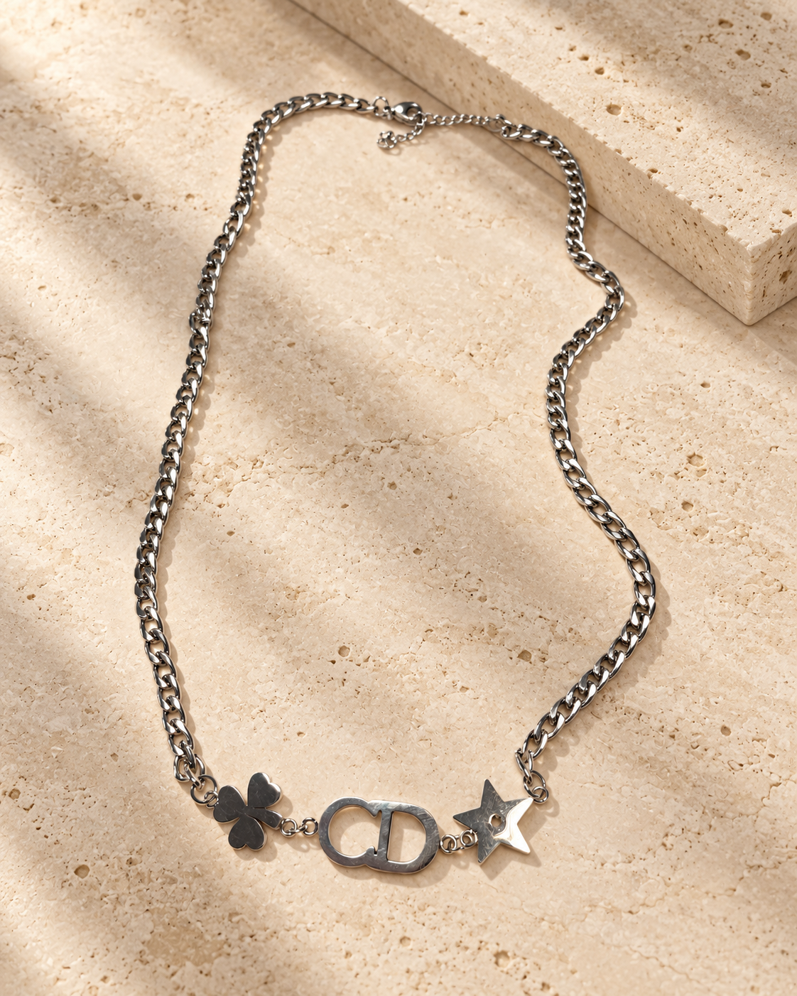CD Lucky Clover and Star Necklace
