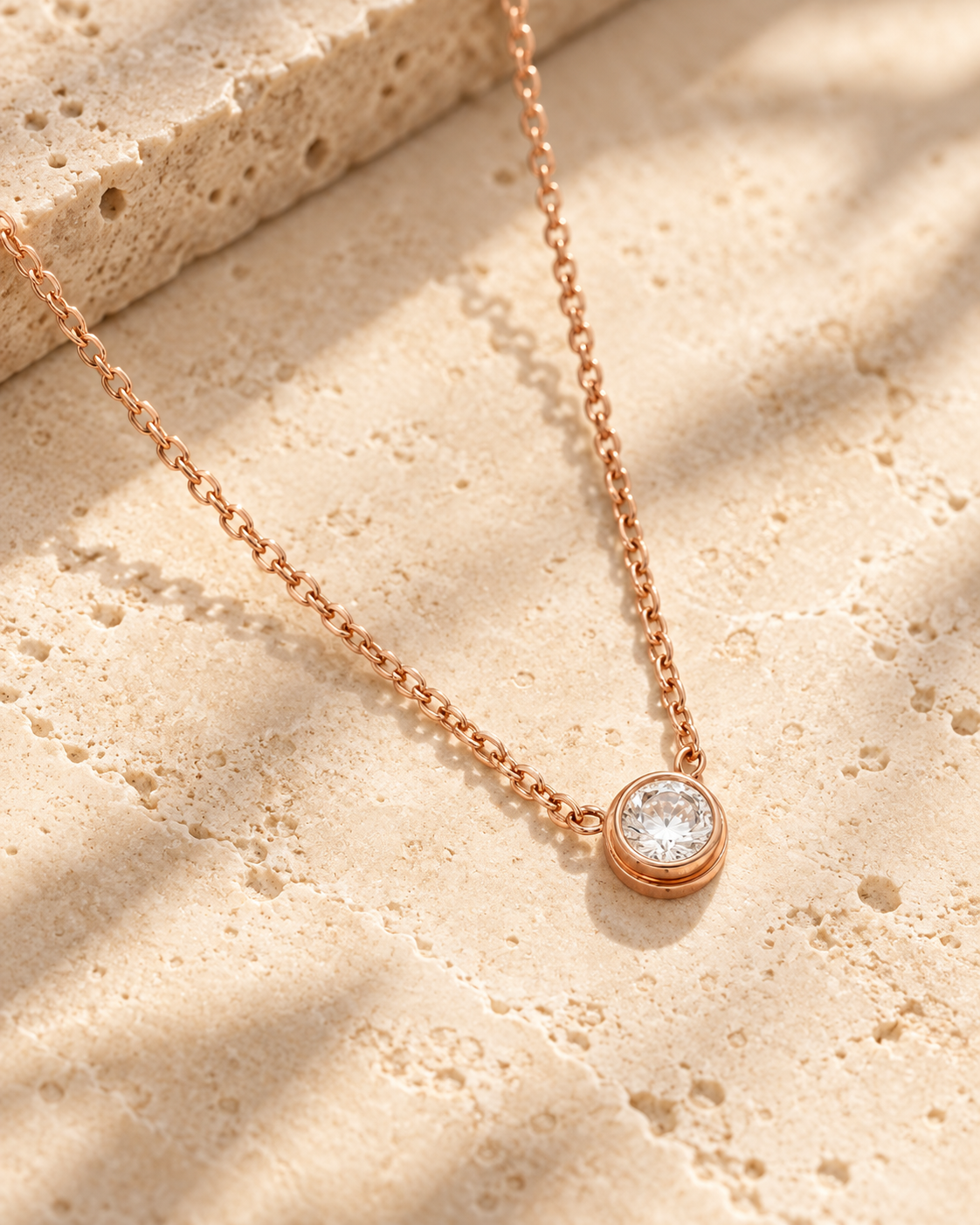 Amour Solitaire Pendant Necklace