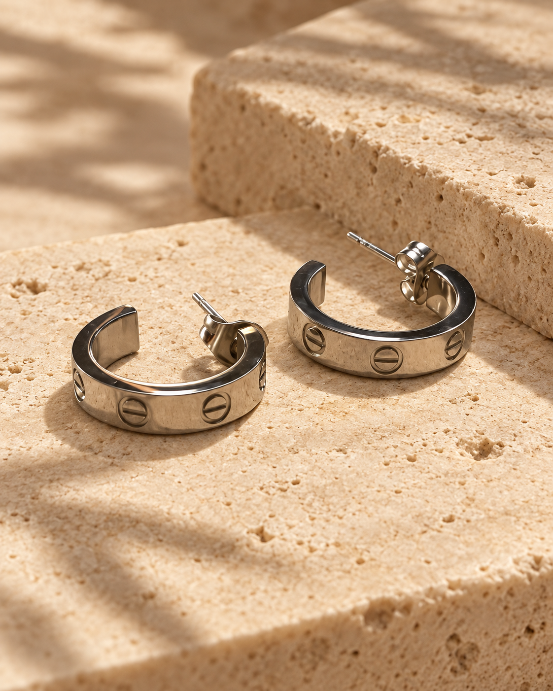 Negative Silver Earrings