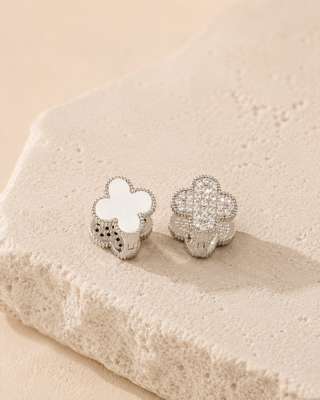 Four Leaf Clover Huggie Earrings