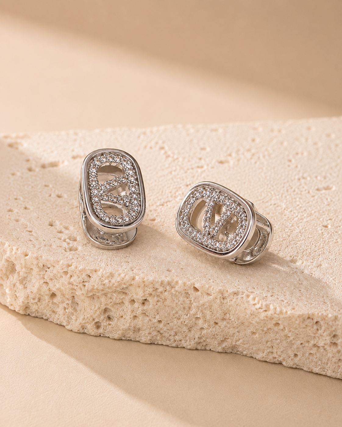 V Huggie Earrings