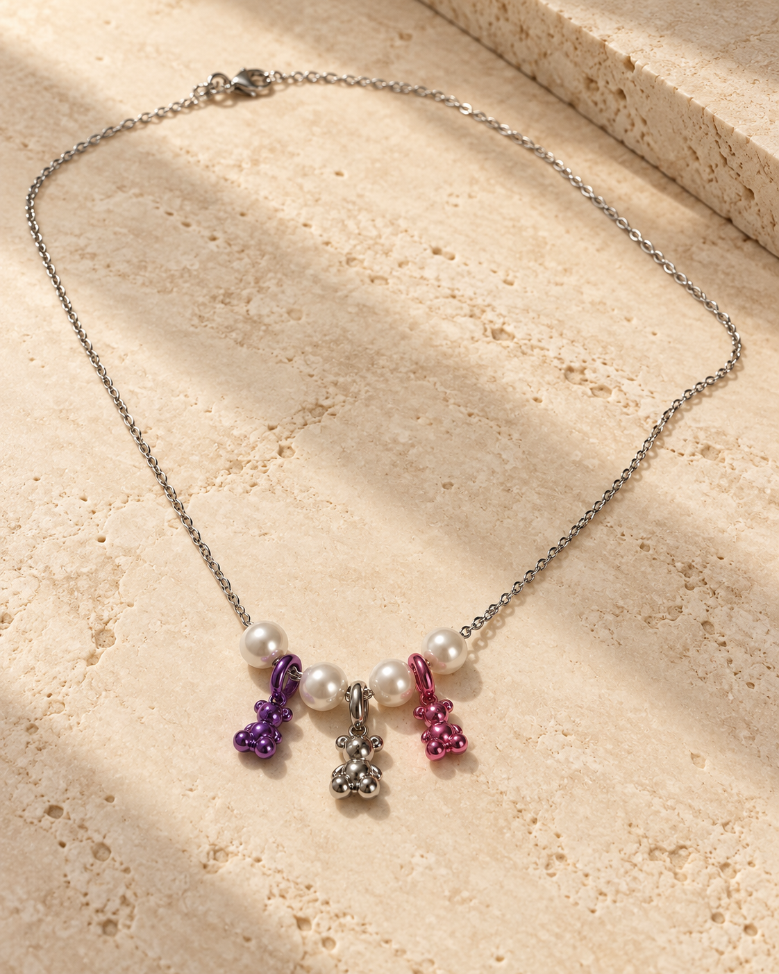 Bears with Pearls Necklace