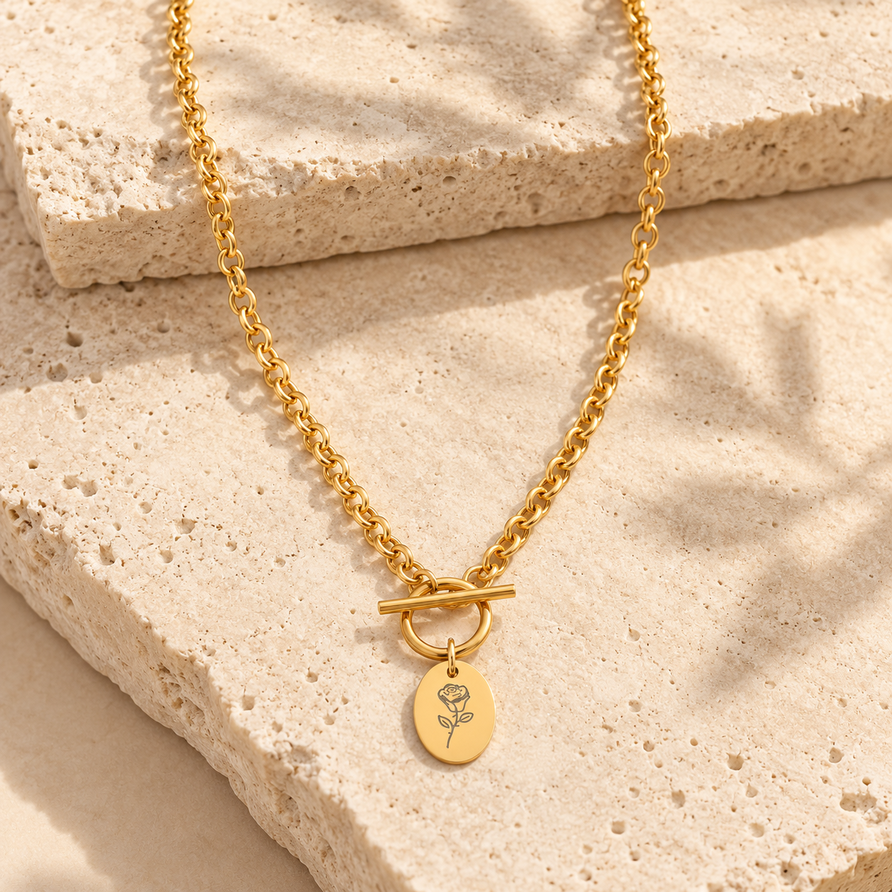 June Birth Month Flower Charm Toggle Necklace.png