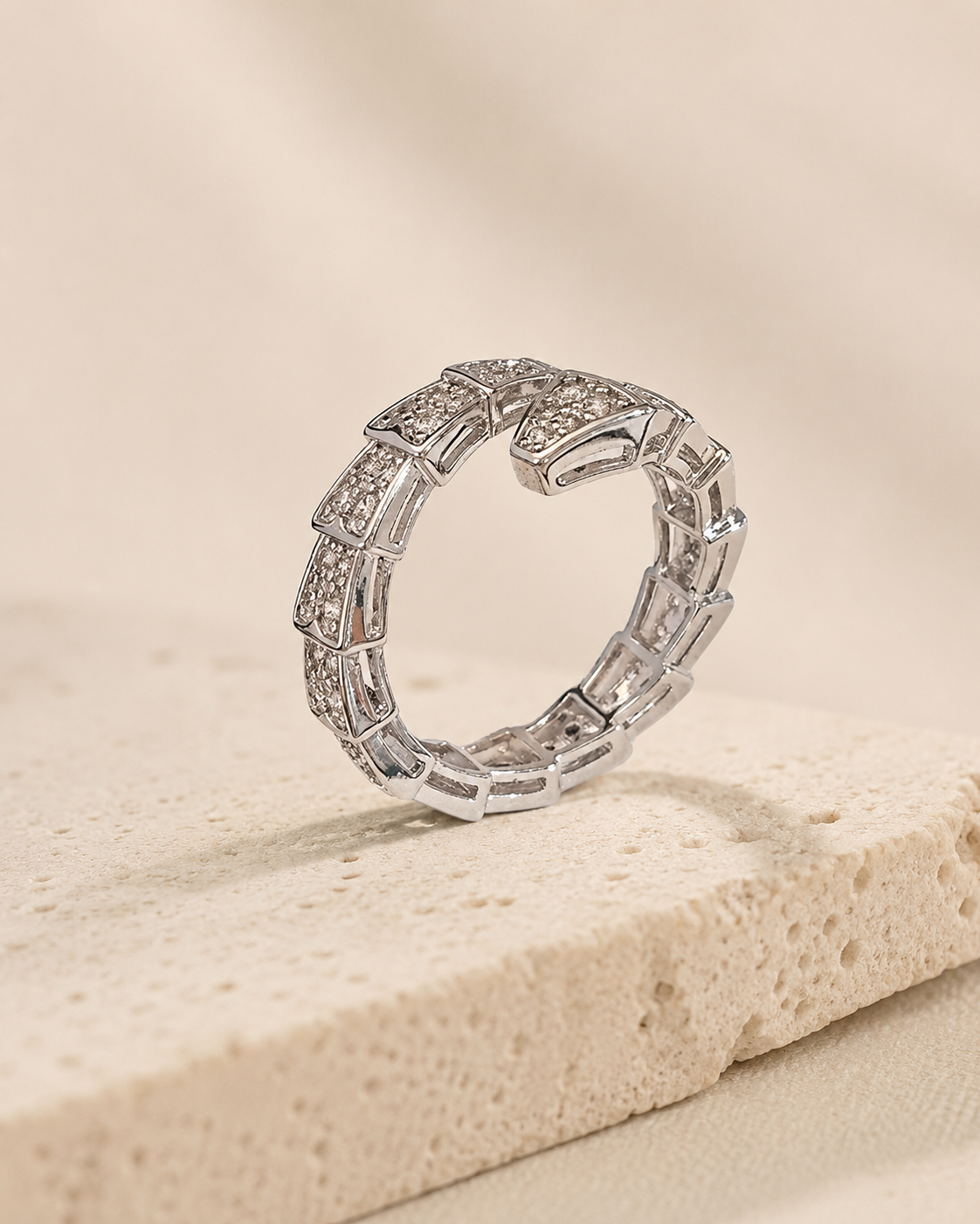 Serpenti Wrap Ring Silver