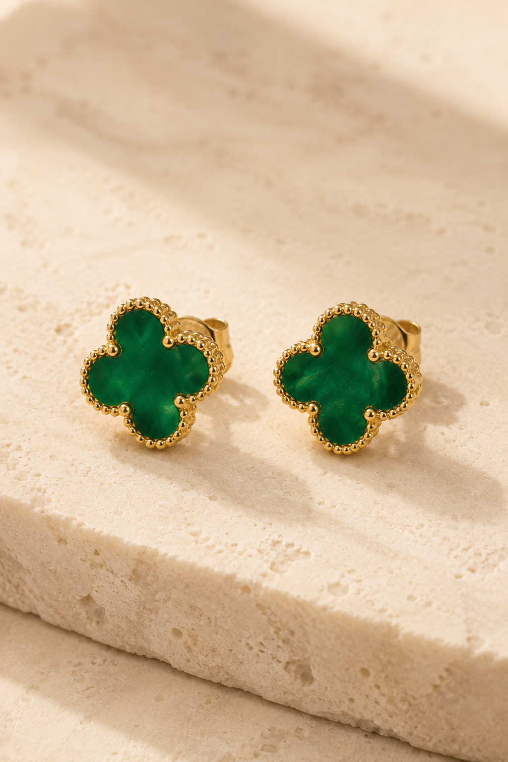 Four Leaf Clover Green Earrings
