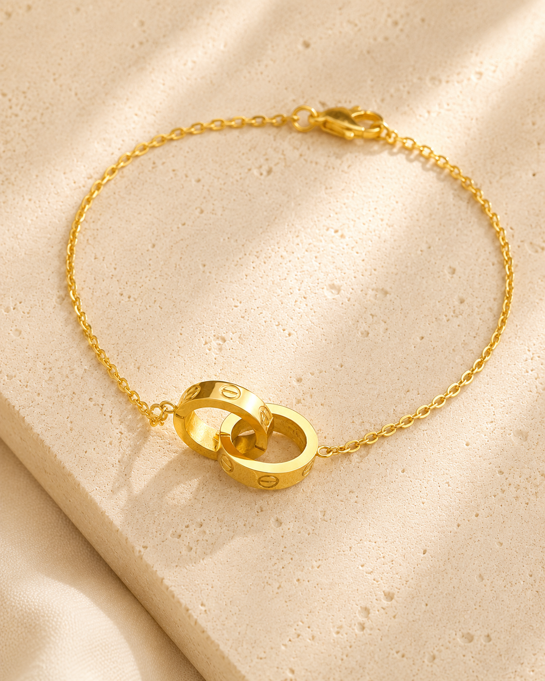 Love Negative Linked Mini Rings Bracelet
