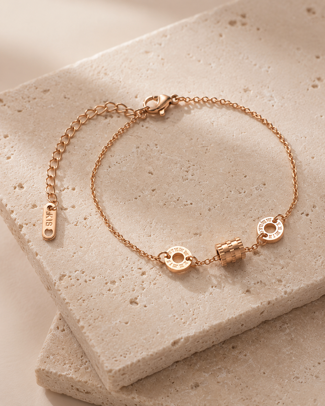 Roman Numeral Cylinder B.01 Pendant Bracelet