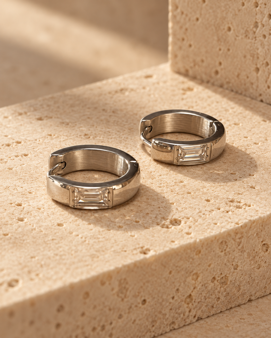 Baguette Clicker Hoop Earring