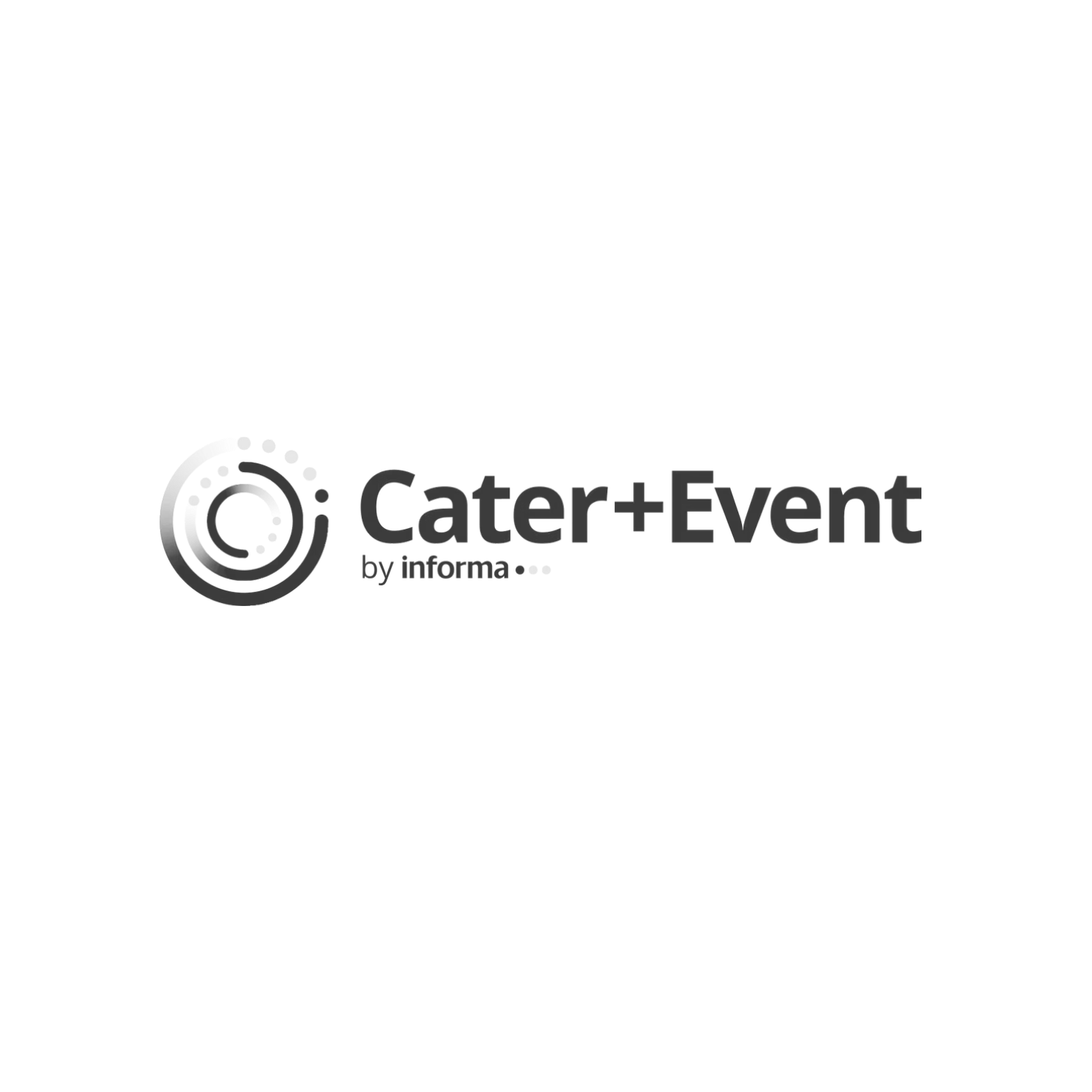 Black and white logo with circular design and the words "Cater+Event by Inhome".