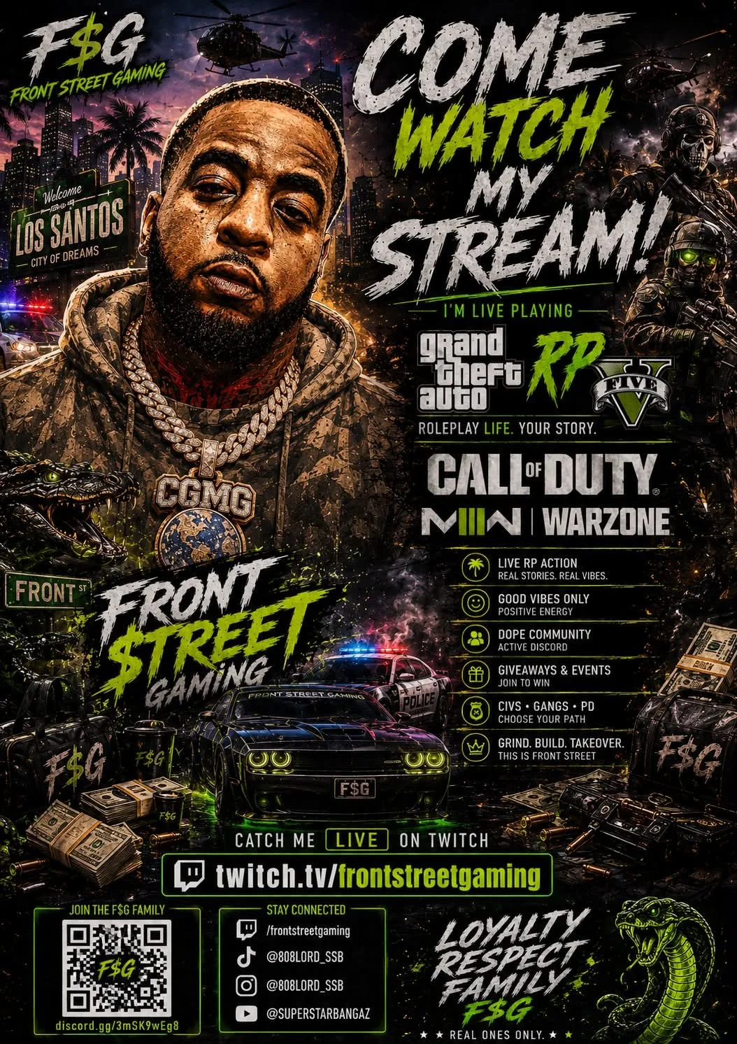 🚨 The streets are active&hellip; Pull up to Front Street Gaming. GTA RP, Warzone, laughs, chaos, and unforgettable moments. 🔥 Tap in NOW 👉 twitch.tv/frontstreetgaming 🎮💜