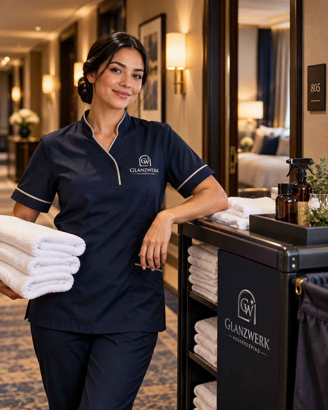 Housekeeping-Team von Glanzwerk Housekeeping bei der Hotelreinigung in Potsdam