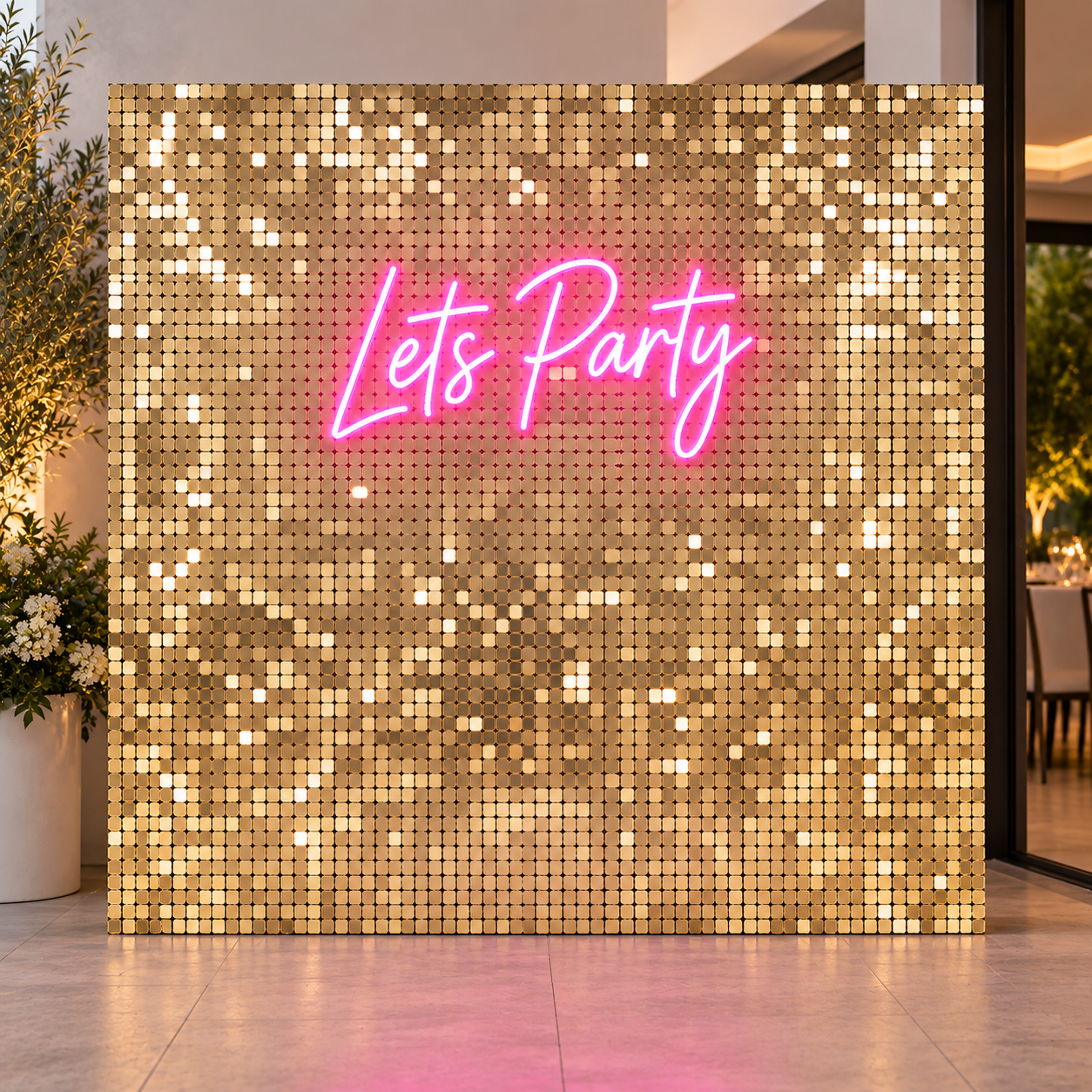 Champagne Glimmer Wall