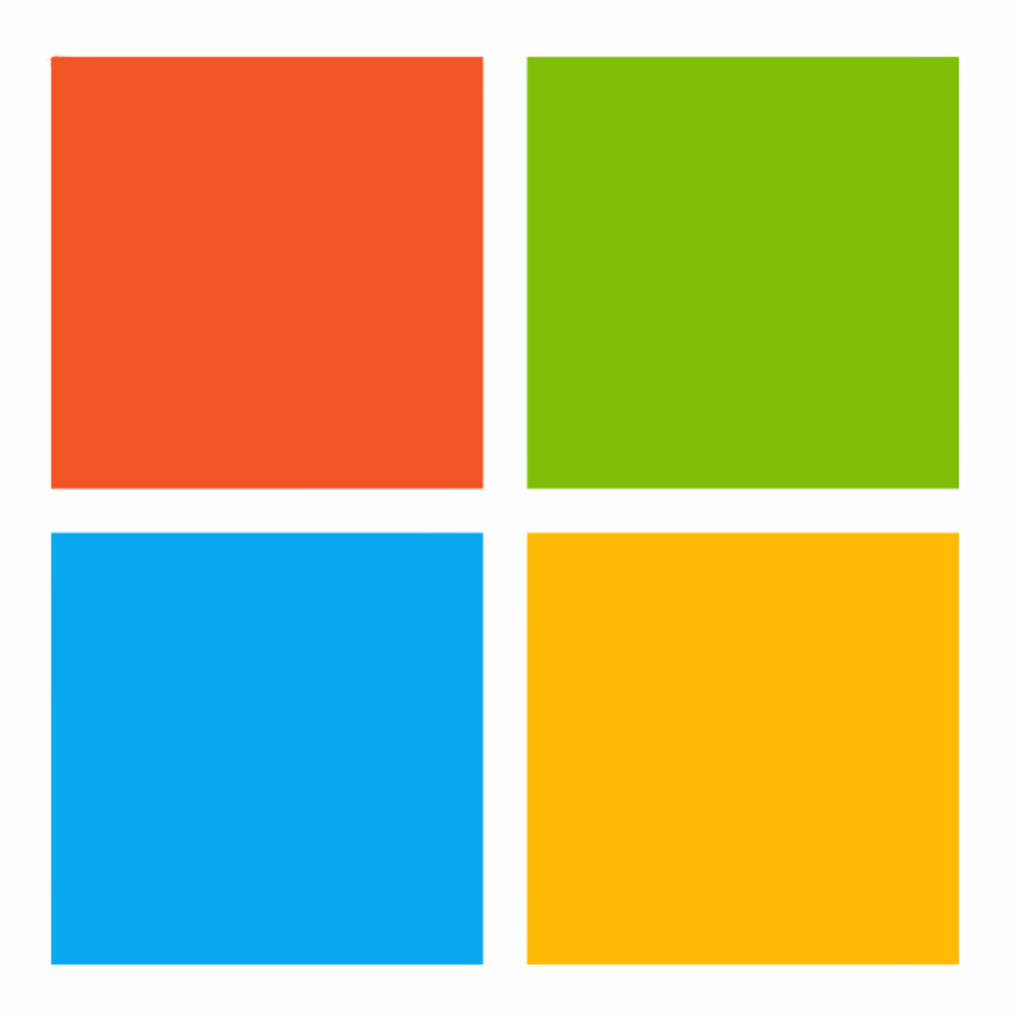 Six colorful squares arranged in a 2x3 grid with orange, green, blue, yellow colors on a white background.