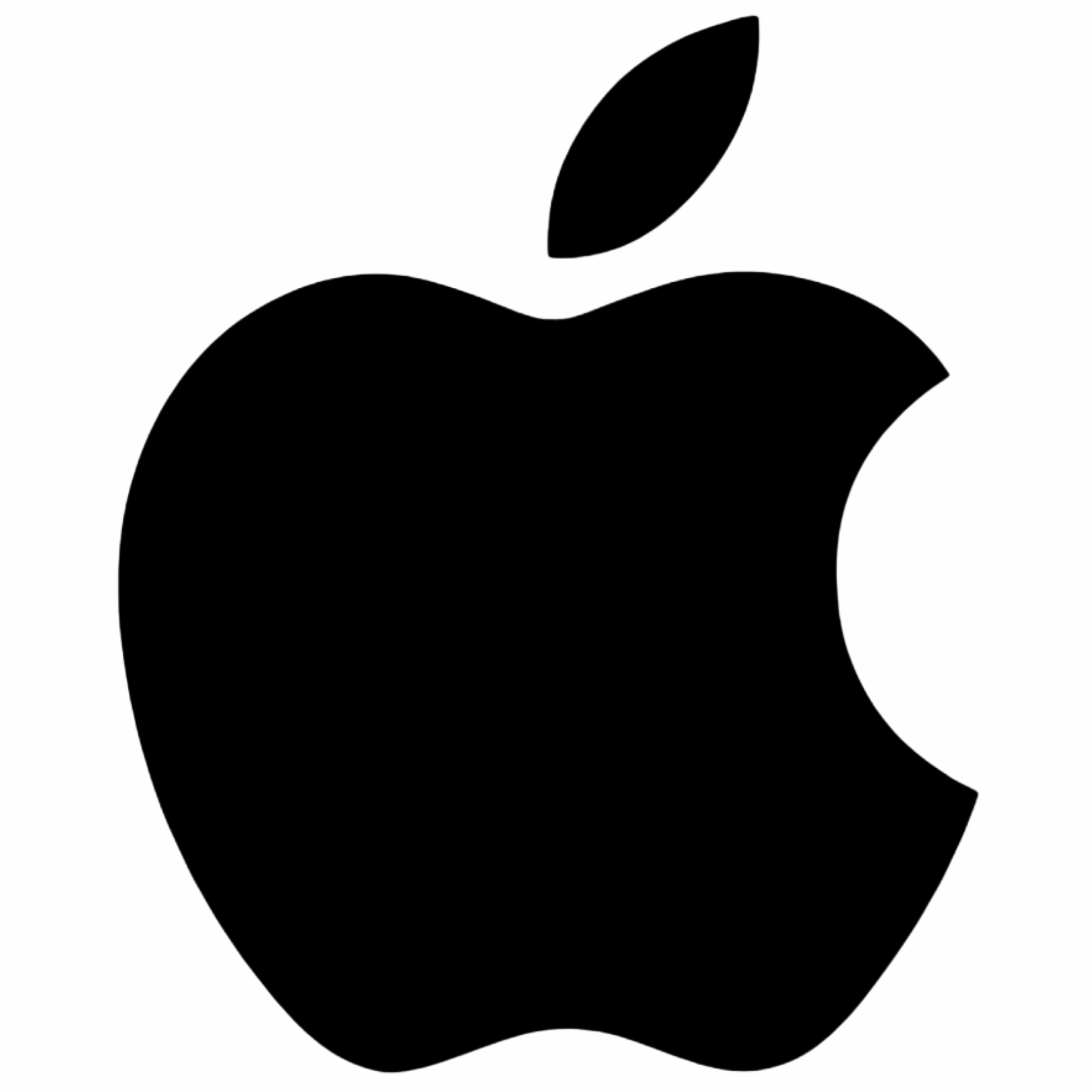 Black Apple logo on a white background