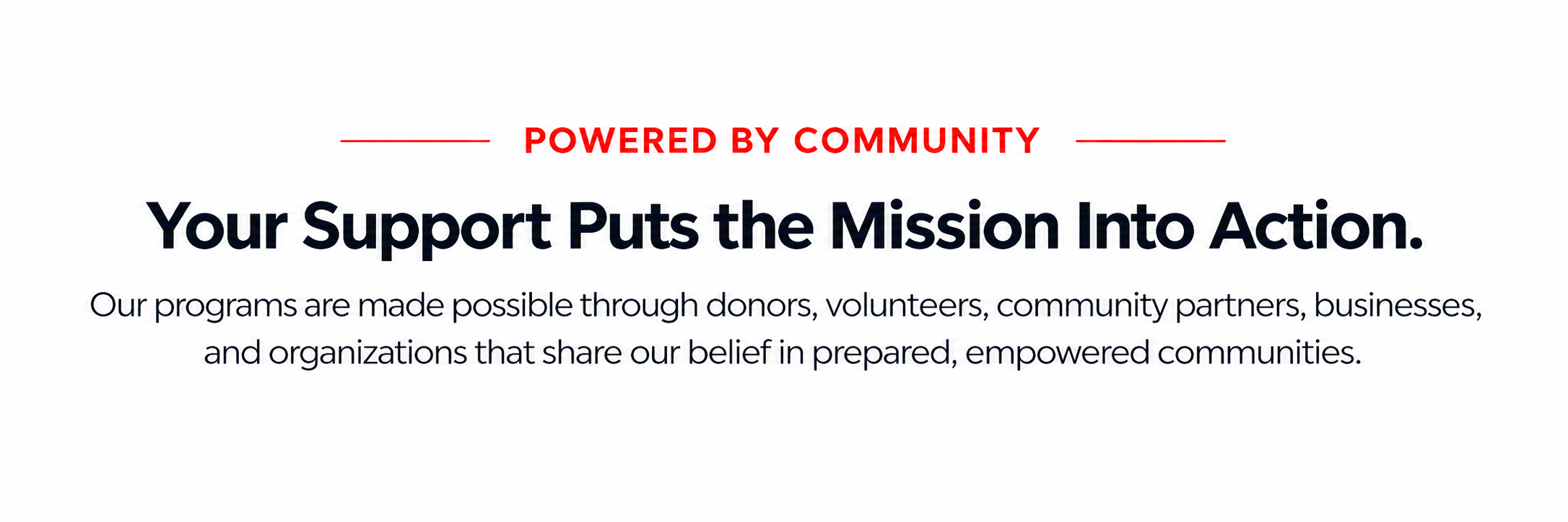 Charge On Foundation programs are powered by donors, volunteers, businesses, and community partners.