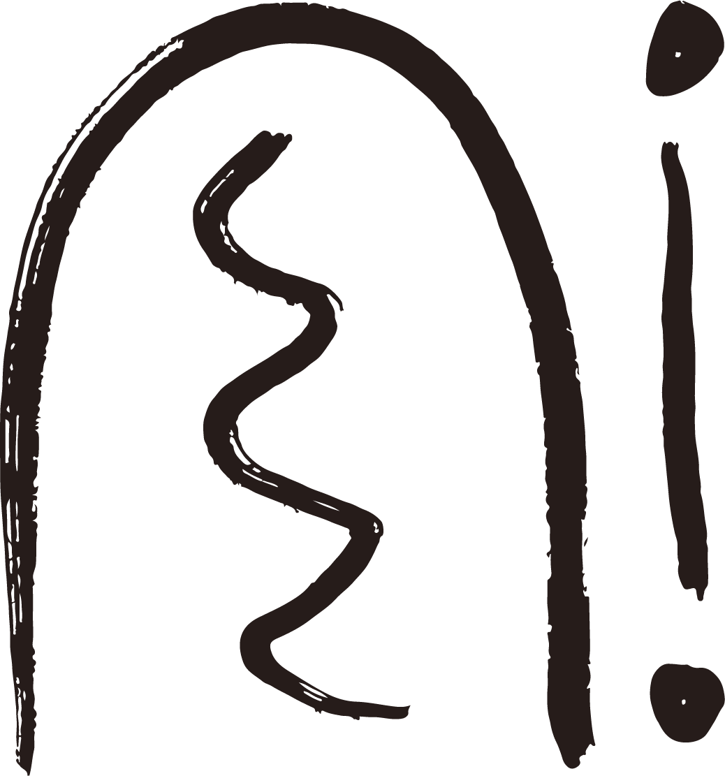 A black background with a rough sketch of a face with short hair and the word 'Hi!' written vertically.