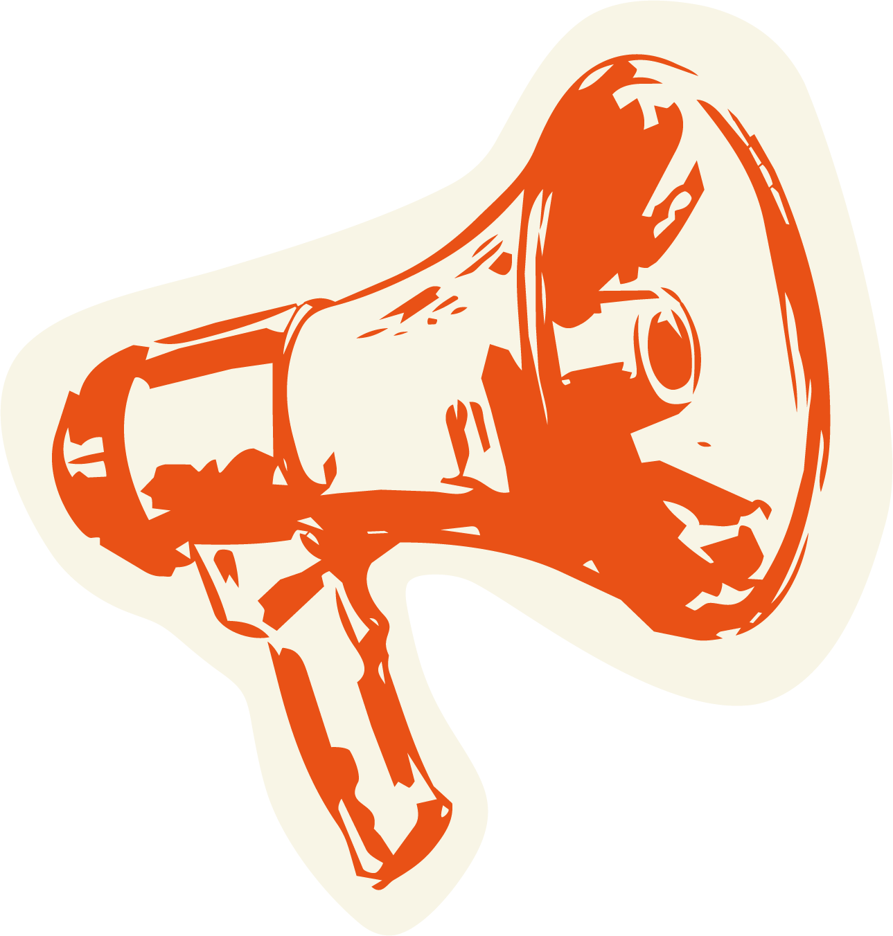 Illustratie van megafoon voor horeca marketing, PR en online zichtbaarheid door De Eetgency.