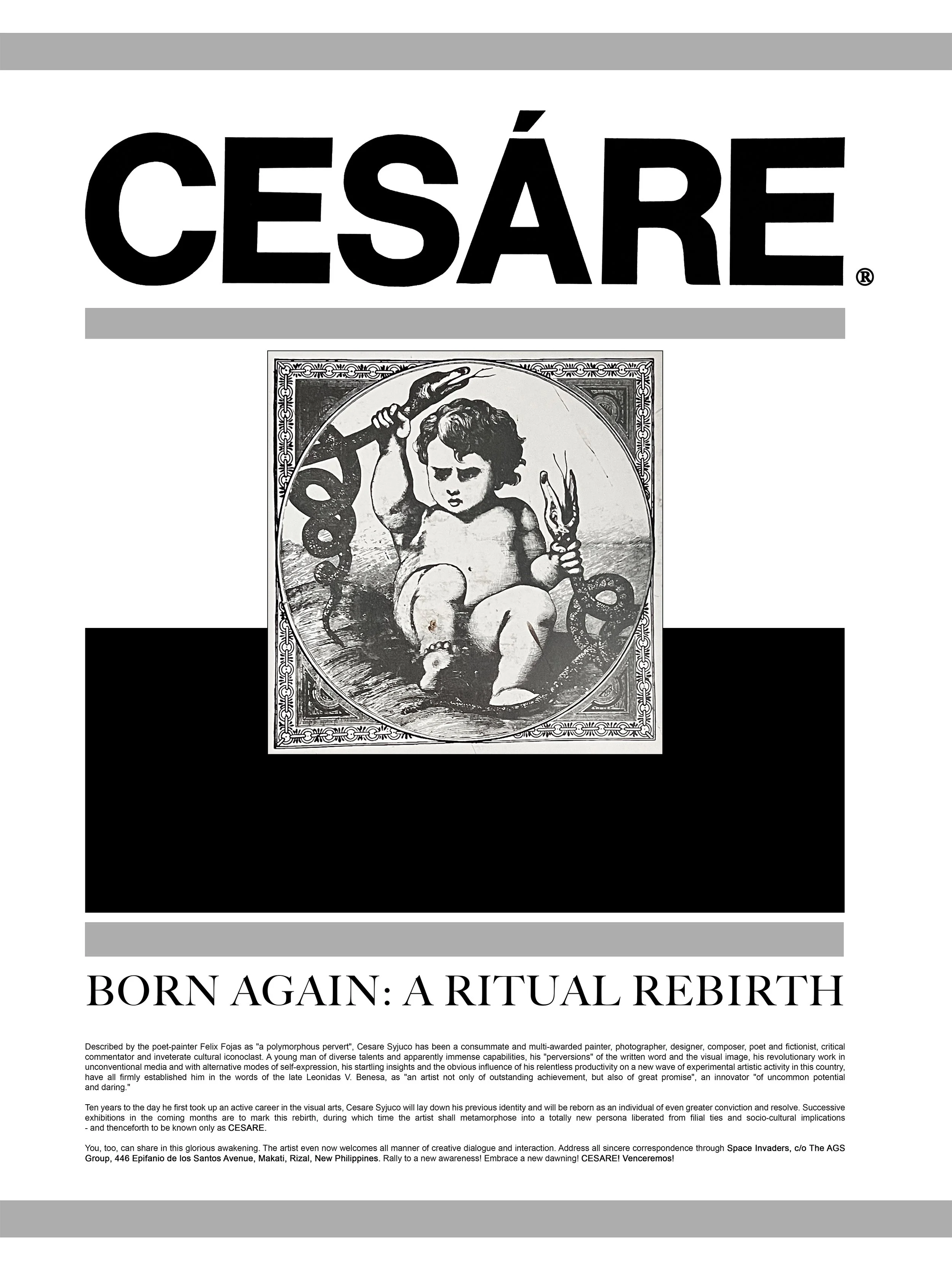 Cesare A.X. Syjuco: "Born Again: A Ritual Rebirth", Space Invaders (1980s) - Design by Cesare A.X. Syjuco