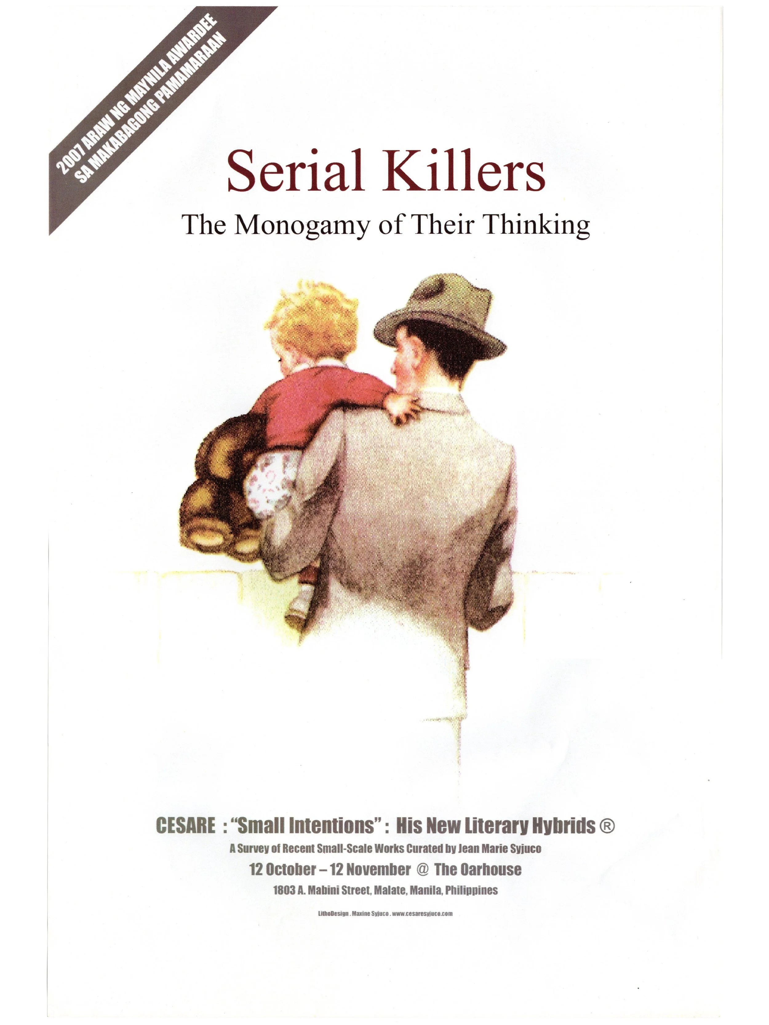 Cesare A.X. Syjuco: "CESARE: 'Small Intentions': His New Literary Hybrids®", The Oarhouse (2007) - Design by Maxine Syjuco