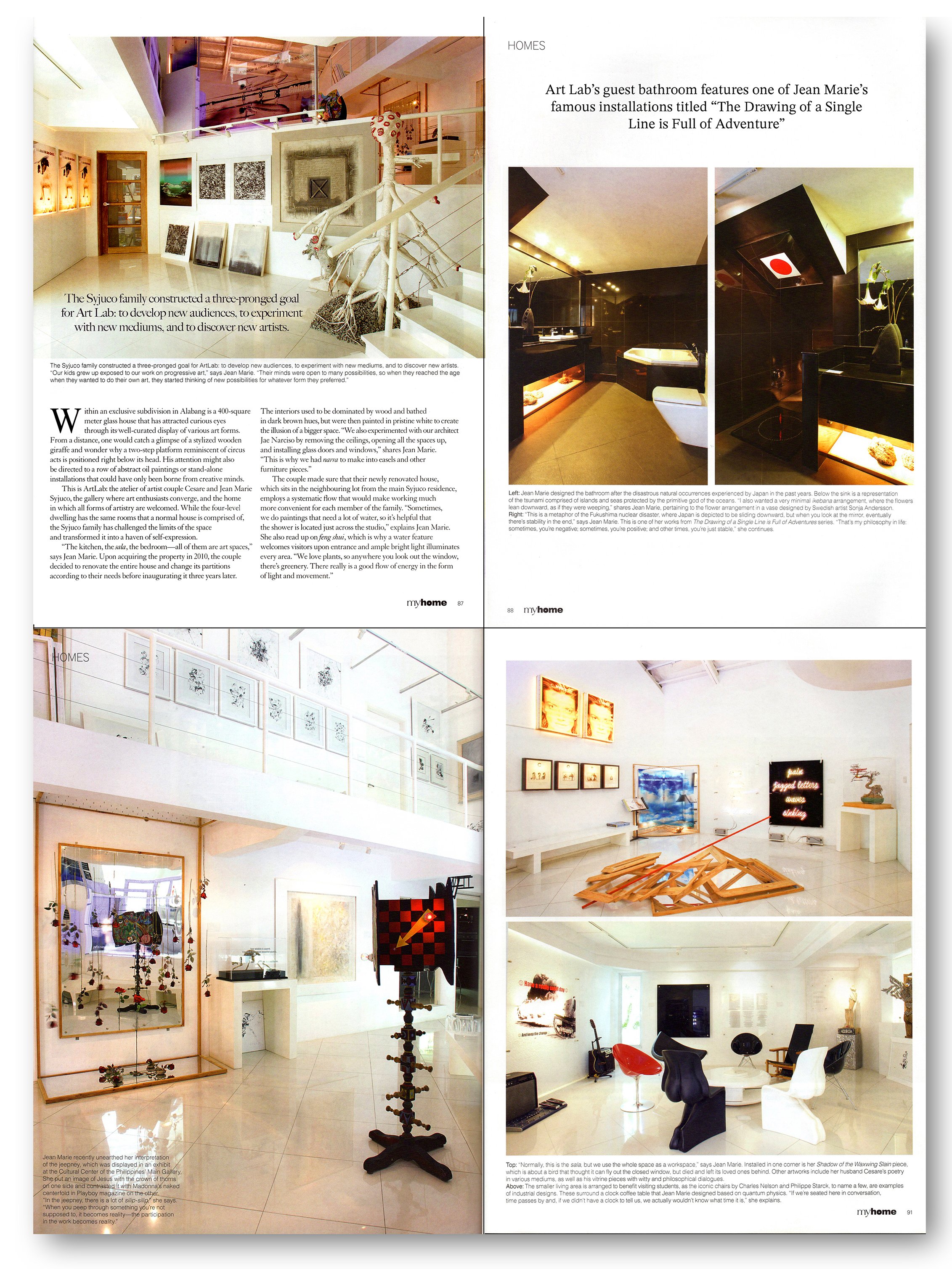 Art Lab The Syjuco Museum - magazine feature showcasing the modern art interiors by Cesare Syjuco, Jean Marie Syjuco, Maxine Syjuco and the Syjuco family.