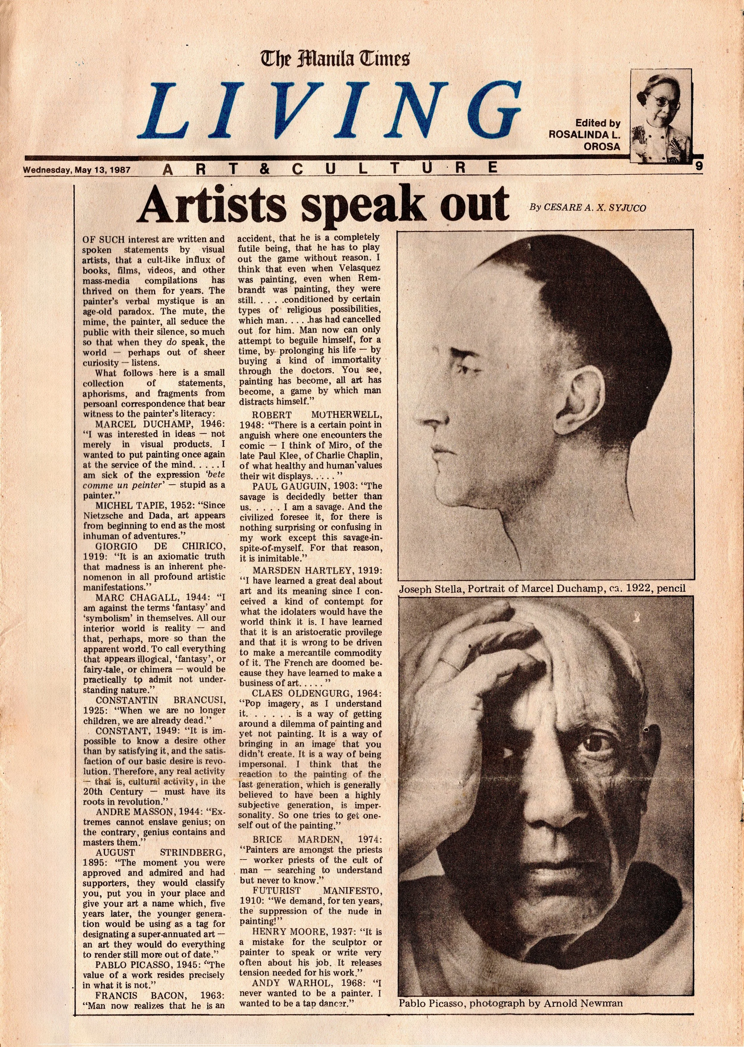 Artists Speak Out