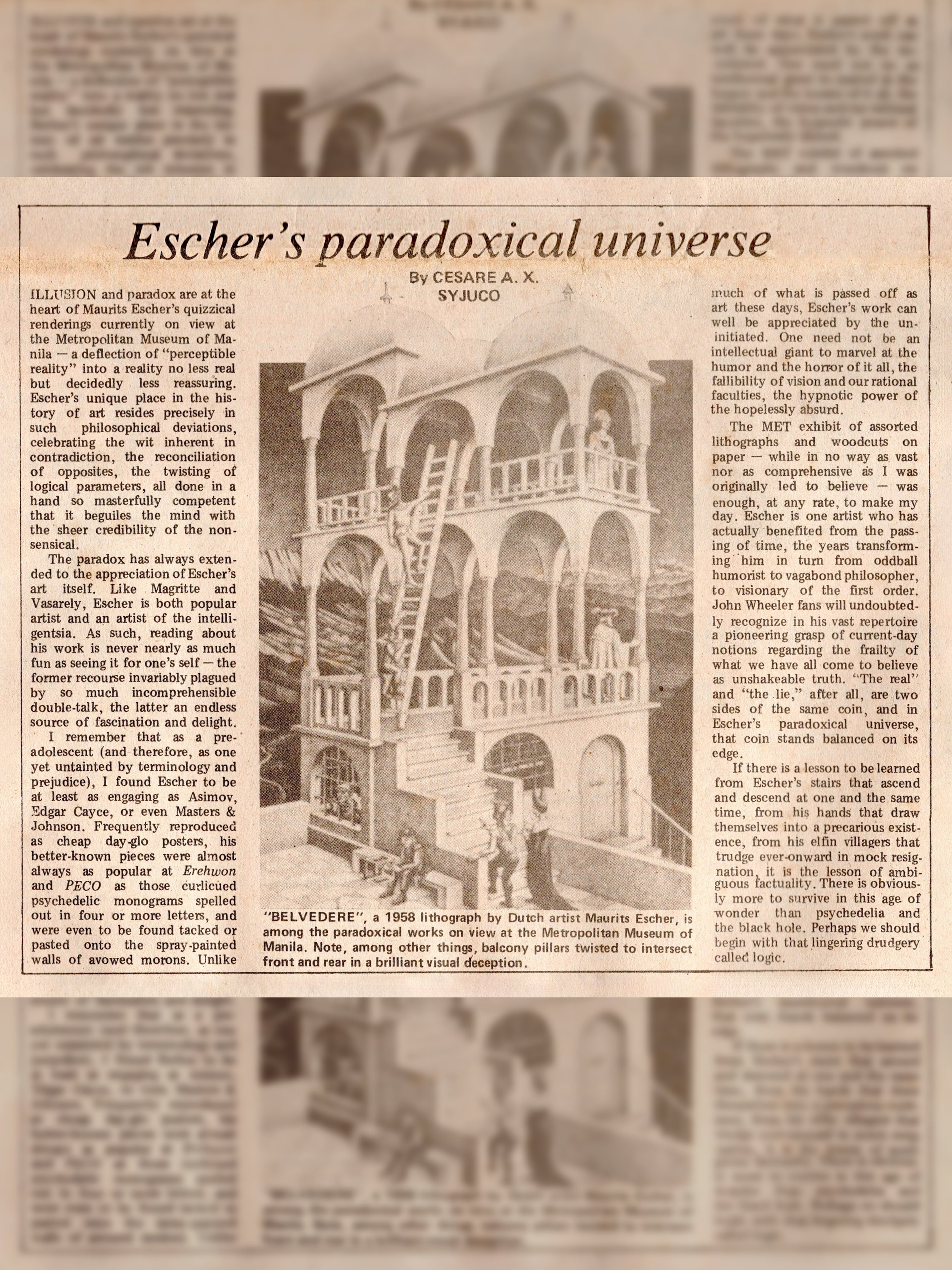 Escher's Paradoxical Universe