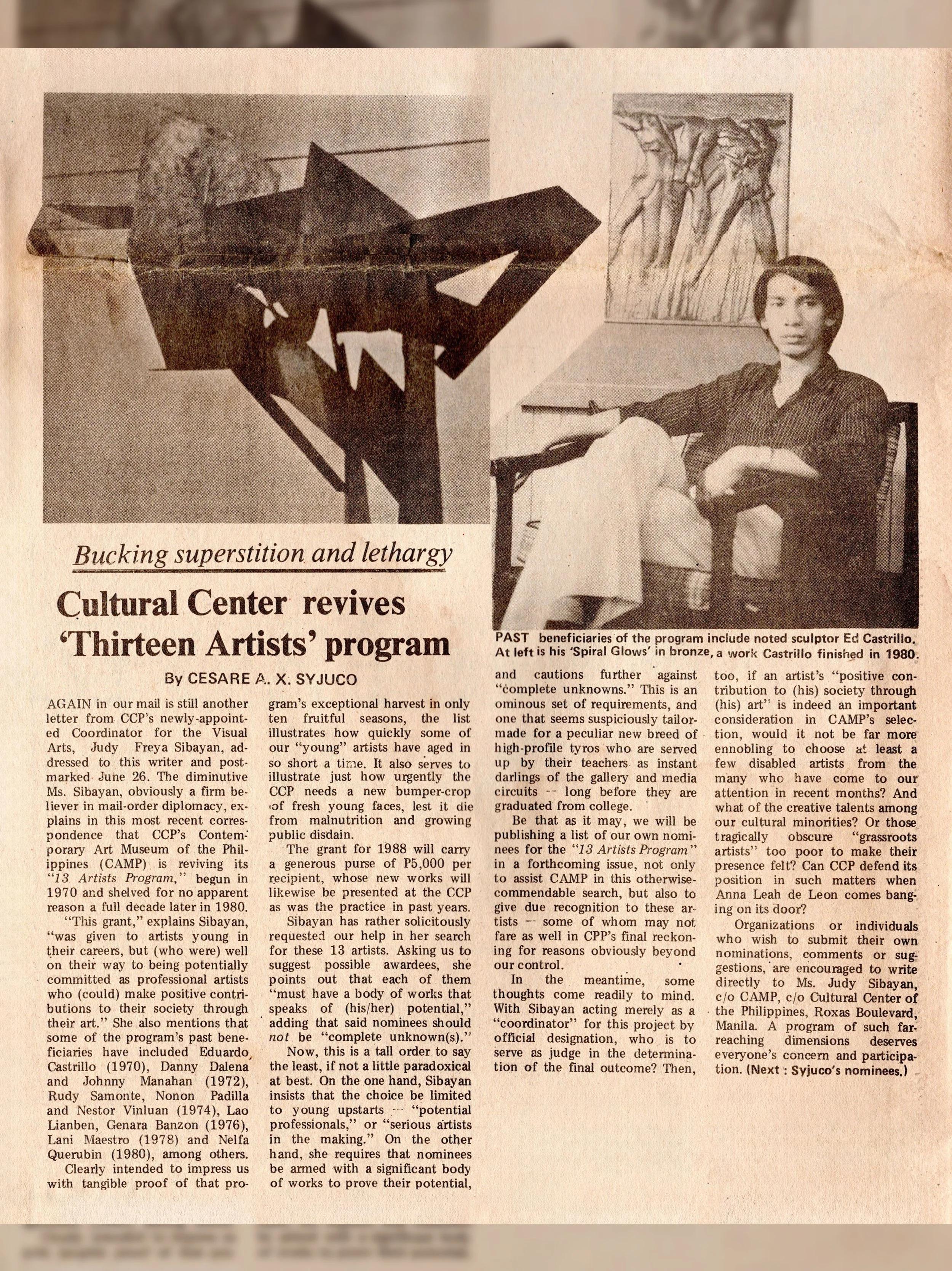 Bucking Superstition and Lethargy Cultural Center Revives 'Thirteen Artists' Program