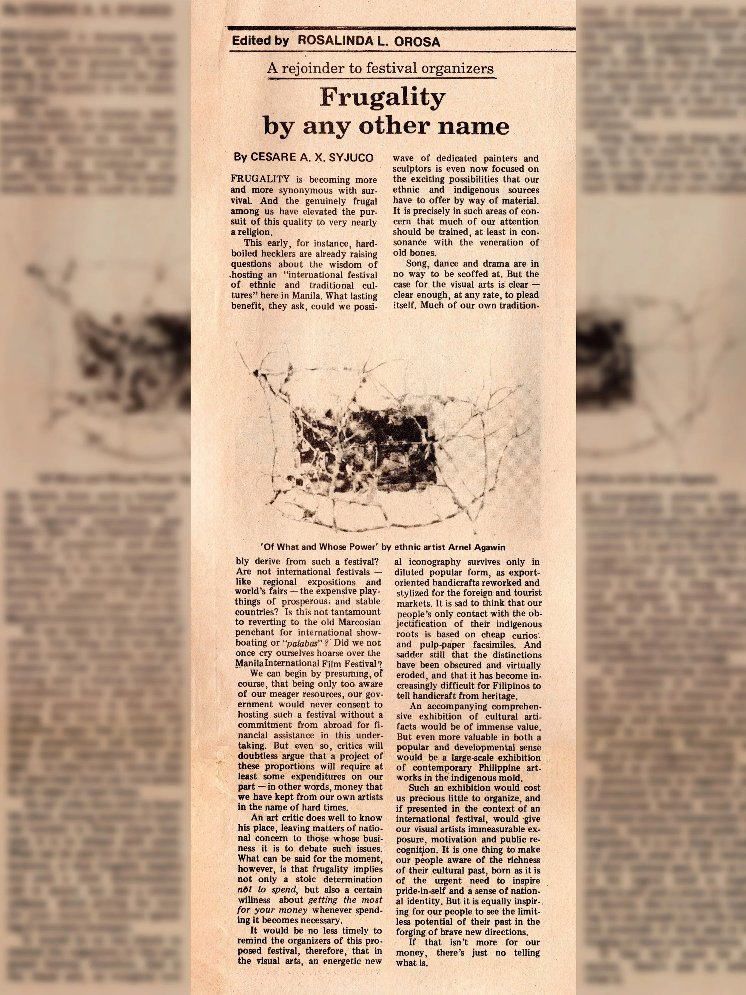 A Rejoinder to Festival Organizers Frugality By Any Other Name