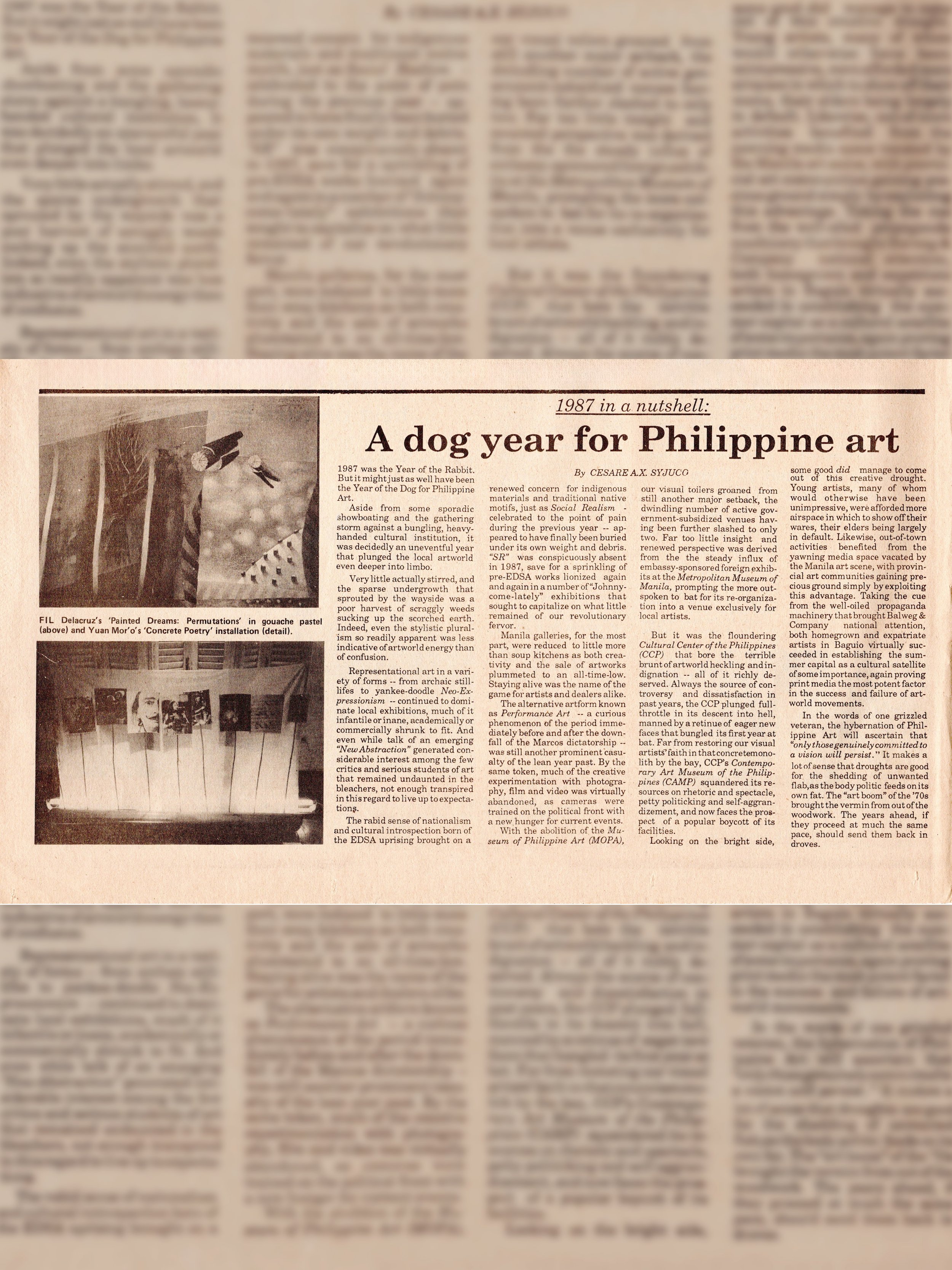 1987 in a nutshell: A Dog Year For Philippine Art