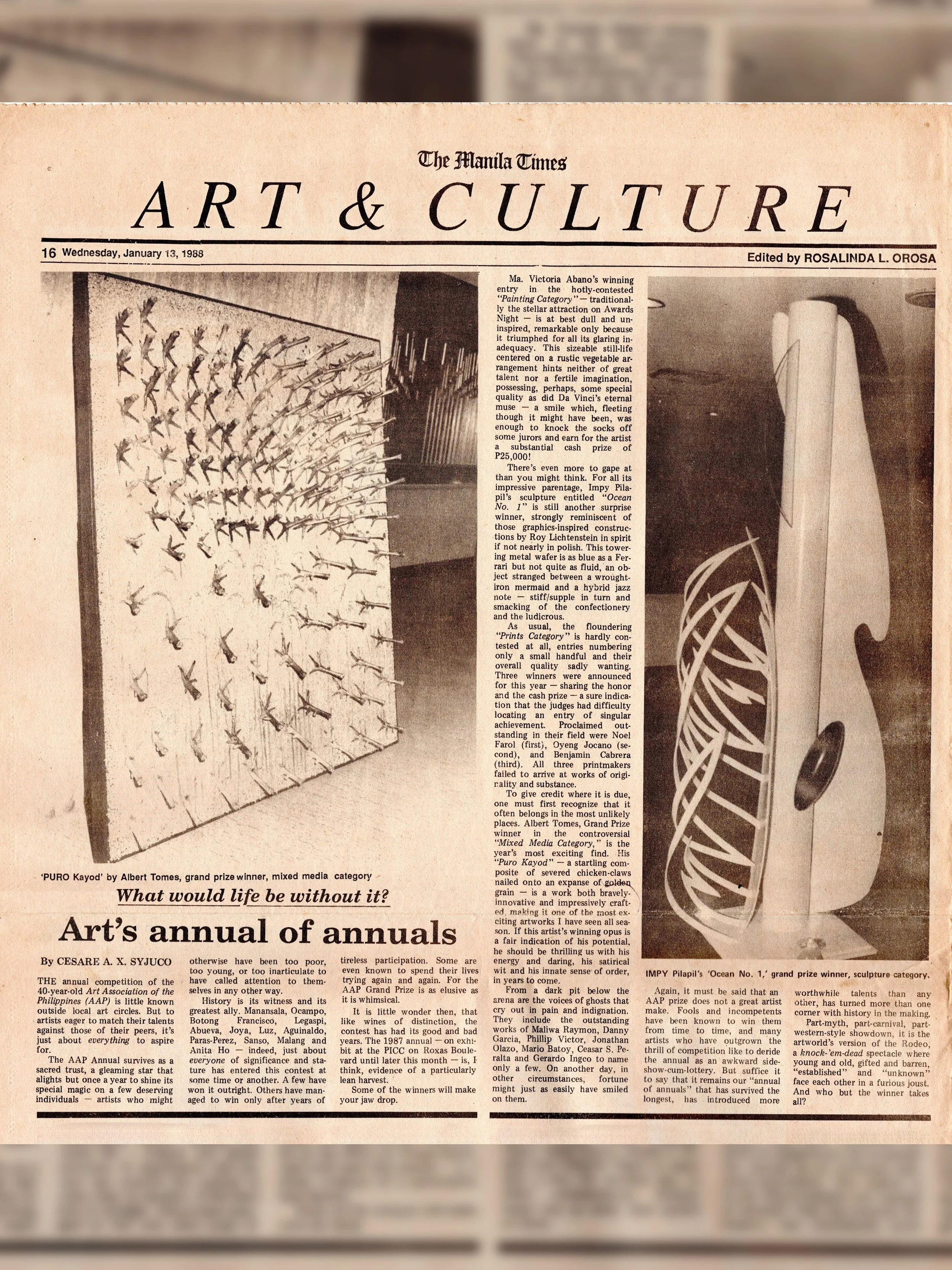 What would life be without it? Art's Annual of Annuals