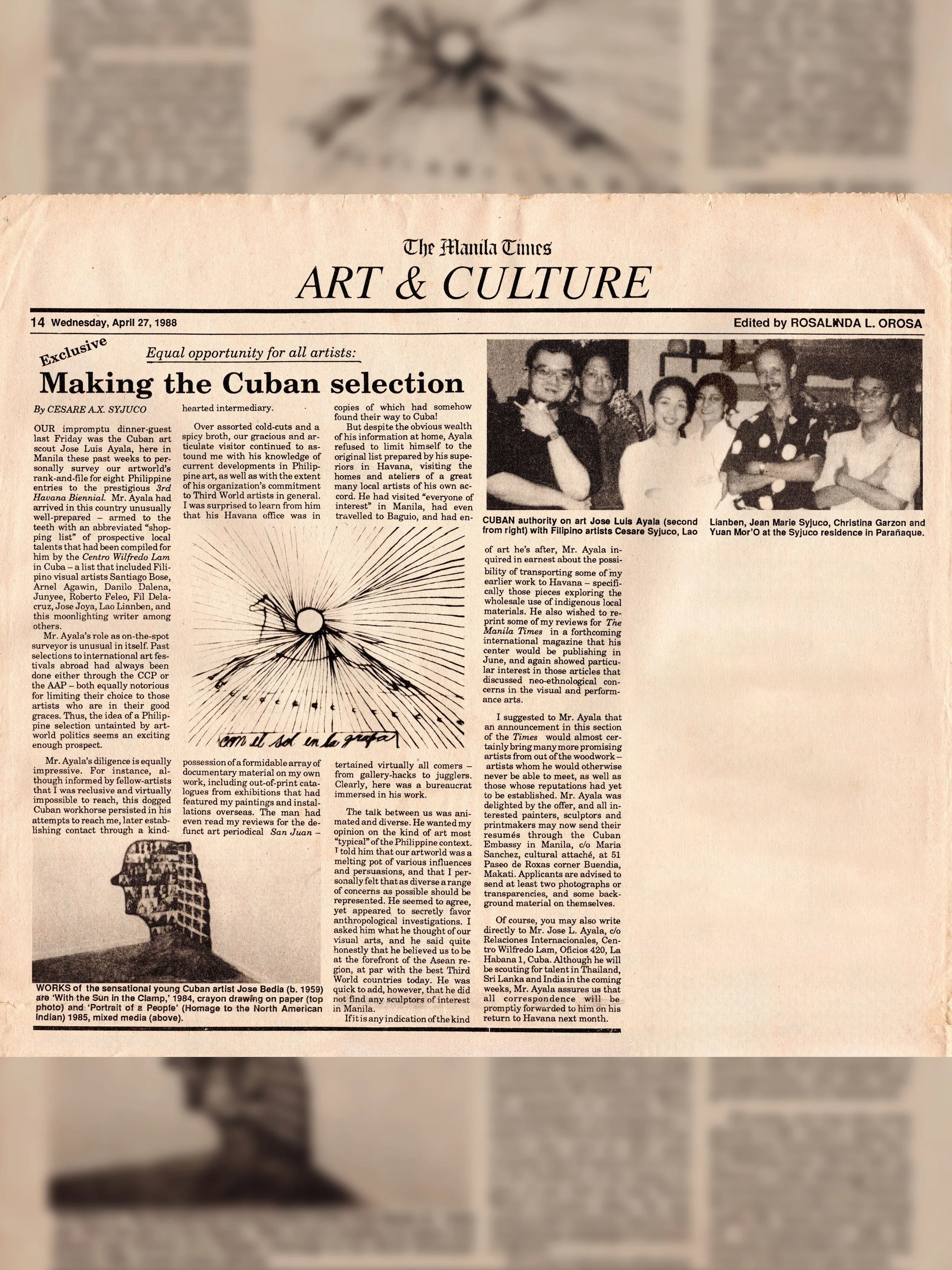 Equal opportunity for all artists: Making the Cuban Selection
