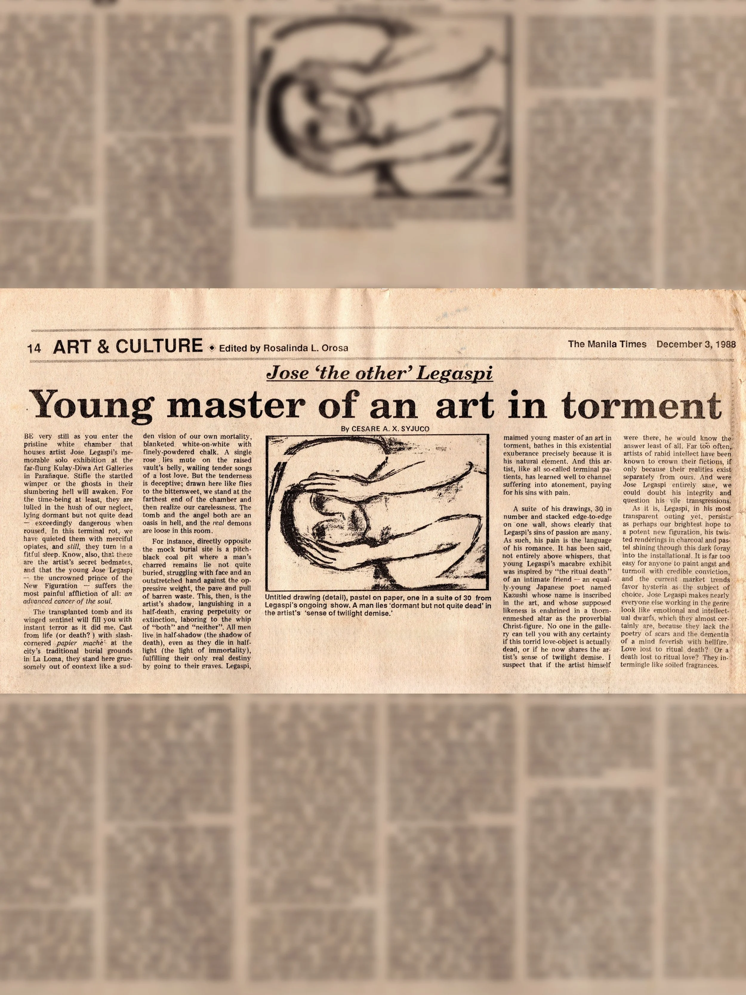 Jose ‘the other’ Legaspi Young Master of An Art in Torment