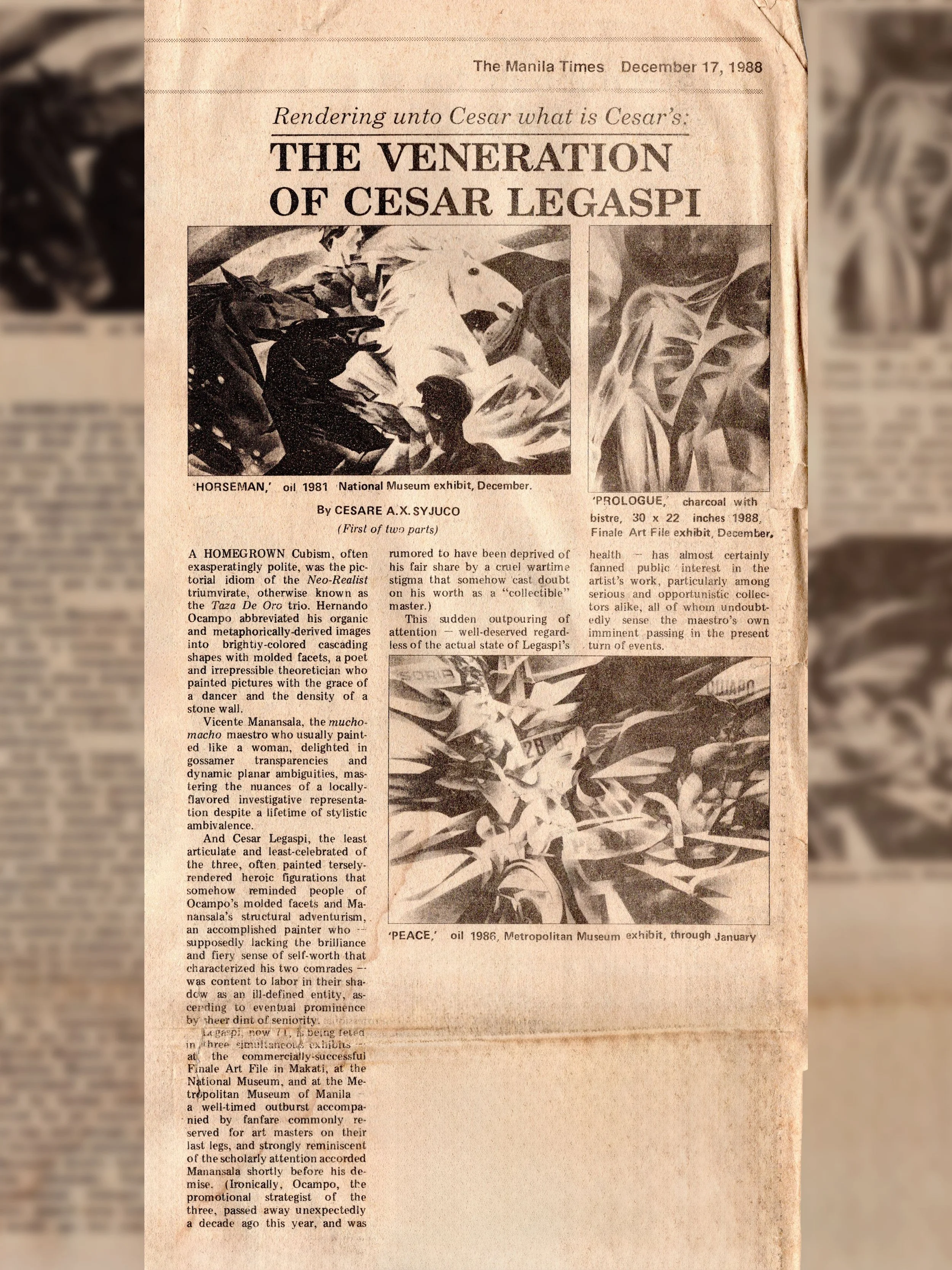 Rendering unto Cesar what is Cesar’s: The Veneration of Cesar Legaspi