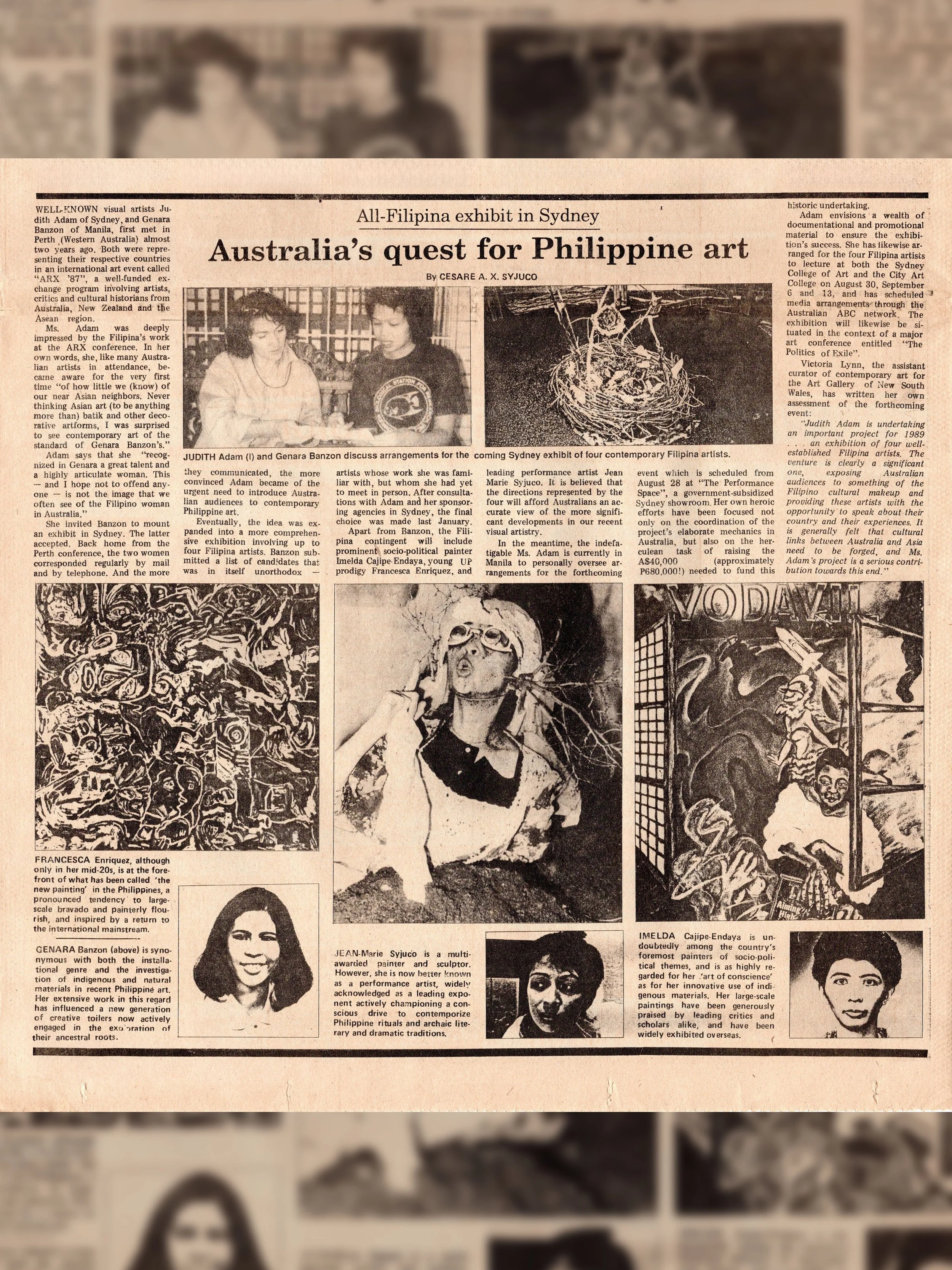 All-Filipina Exhibit in Sydney Australia's Quest for Philippine Art