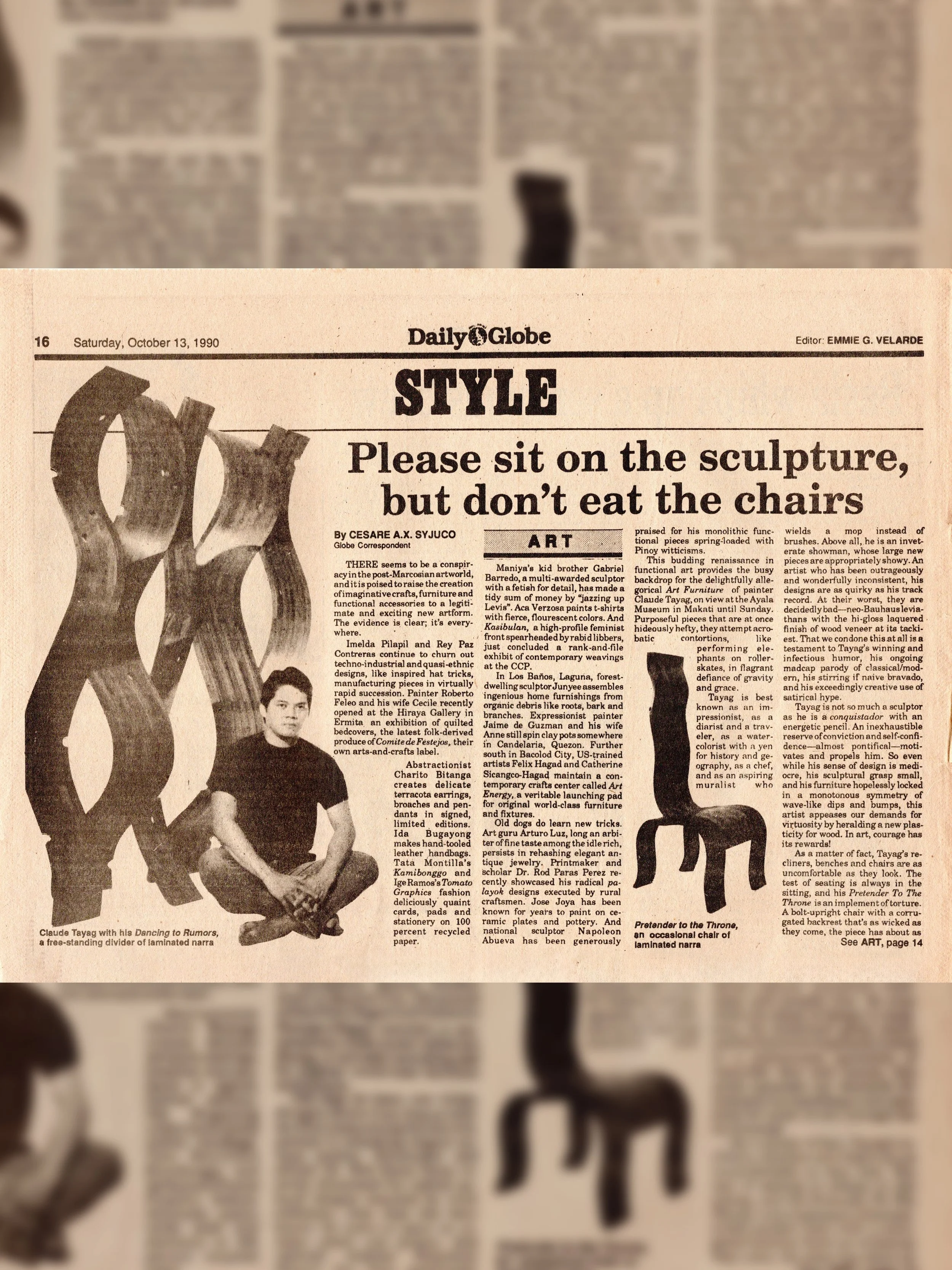 Please Sit on The Sculpture, But Don’t Eat The Chairs