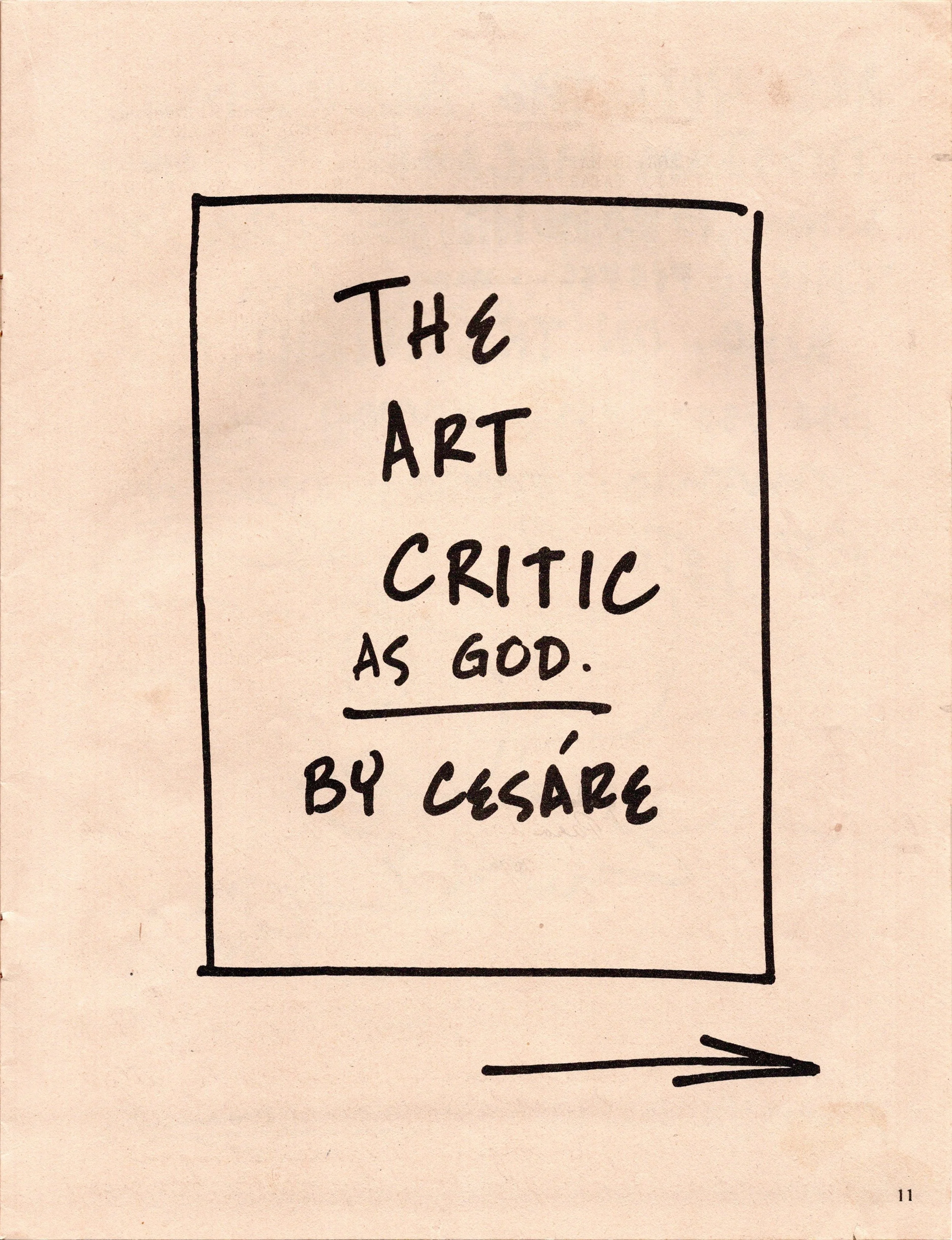 The Art Critic As God.