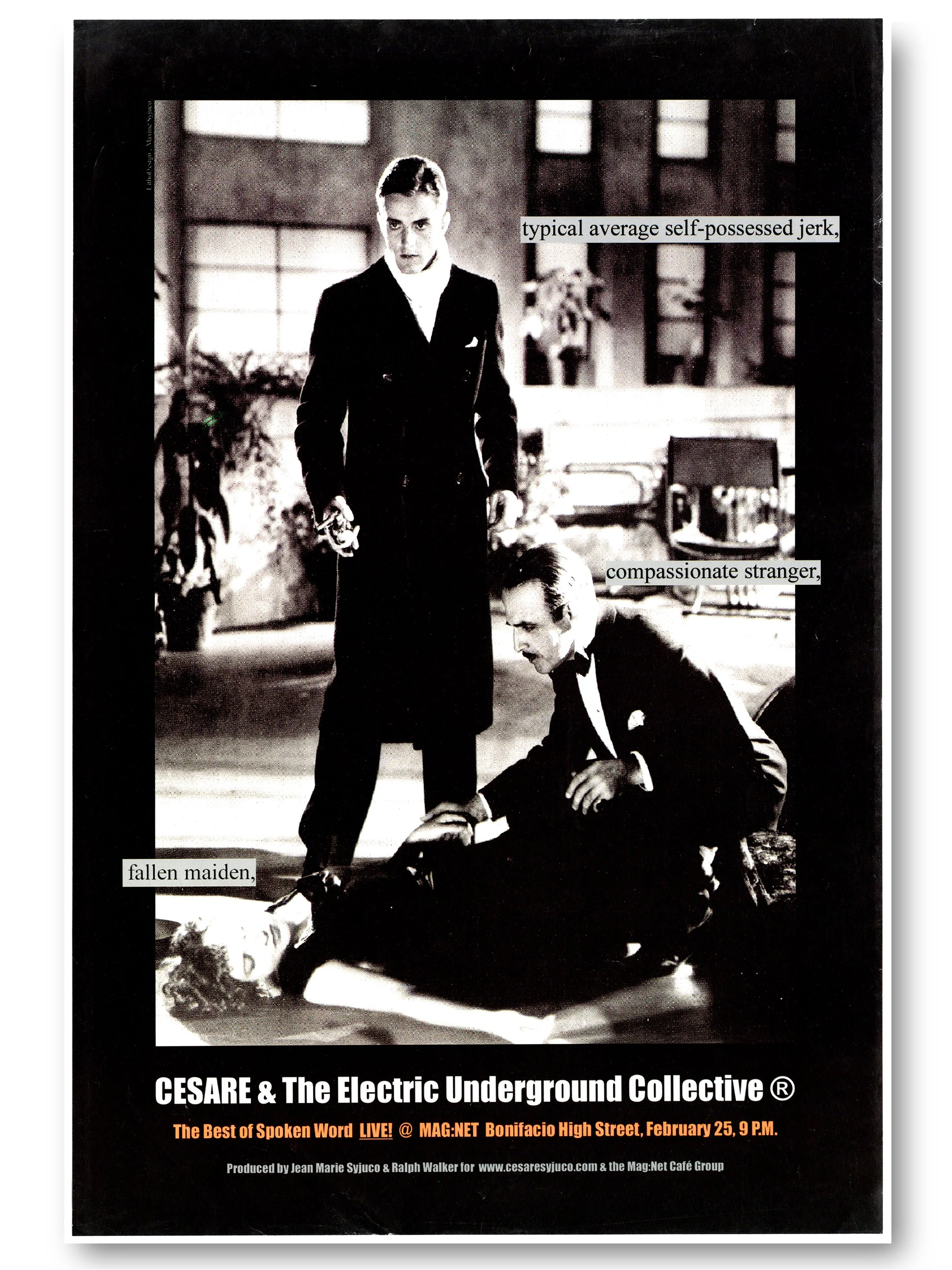 cesare and the electric underground collective - cesare a.x. Syjuco - Jean Marie Syjuco - Maxine Syjuco - spoken word poetry - performance art - art lab the Syjuco museum