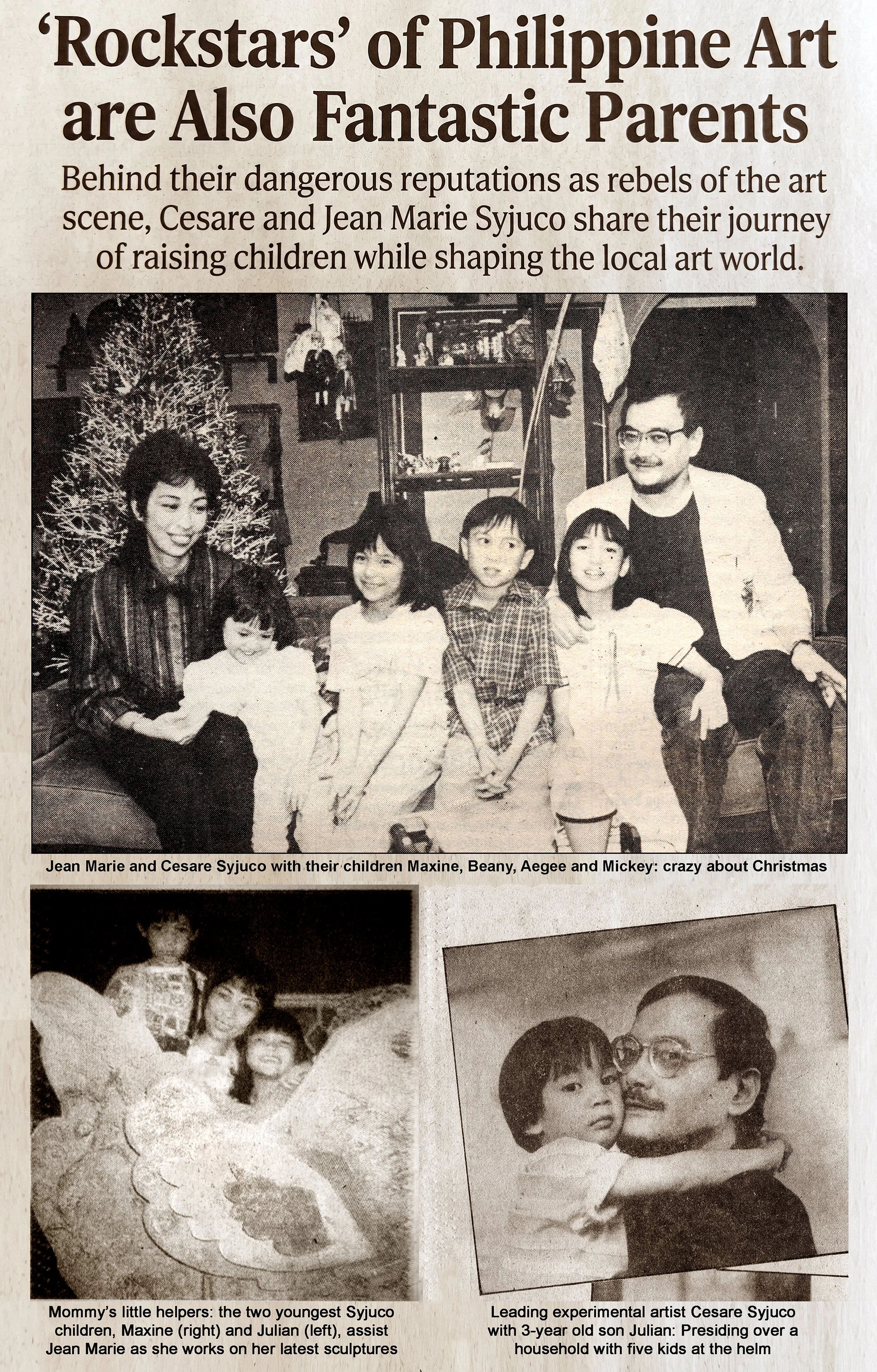 Syjuco family - artists - cesare Syjuco, jean Marie syjuco, Maxine Syjuco, michelline Syjuco, ag Syjuco, Beatrix Syjuco, Julian Syjuco - family portrait - art lab the Syjuco museum