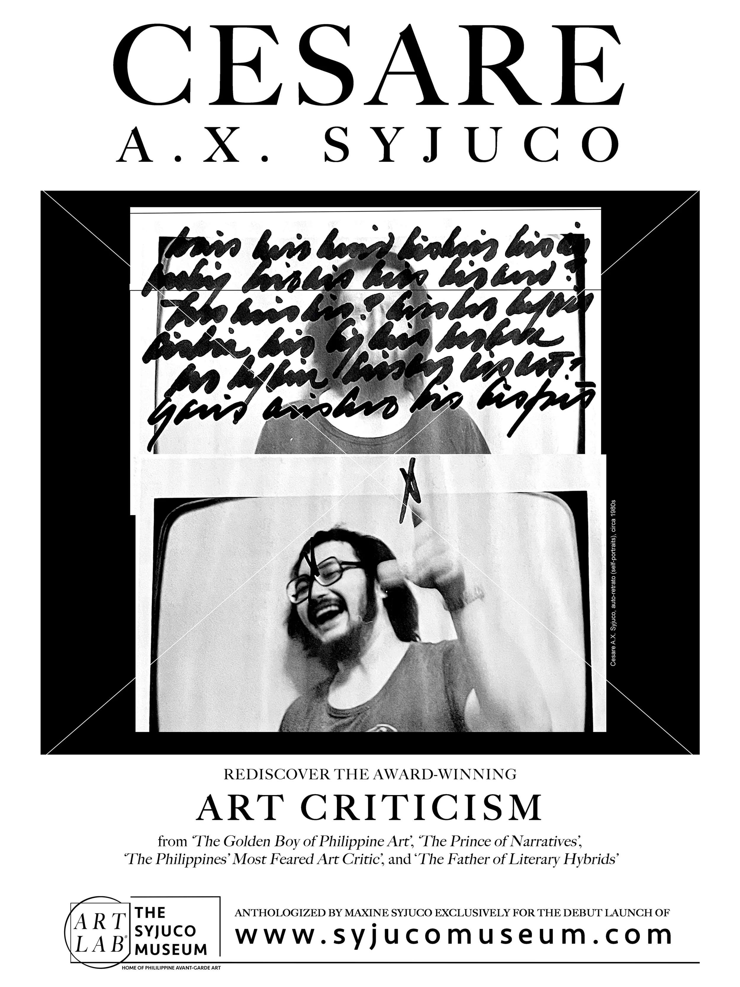 Cesare A.X. Syjuco: "Rediscover The Award-Wining Art Criticism", Art Lab® The Syjuco Museum (2026) - Design by Maxine Syjuco / Art by Cesare A.X. Syjuco "Auto-Retrato [self-portrait] (circa 1980)