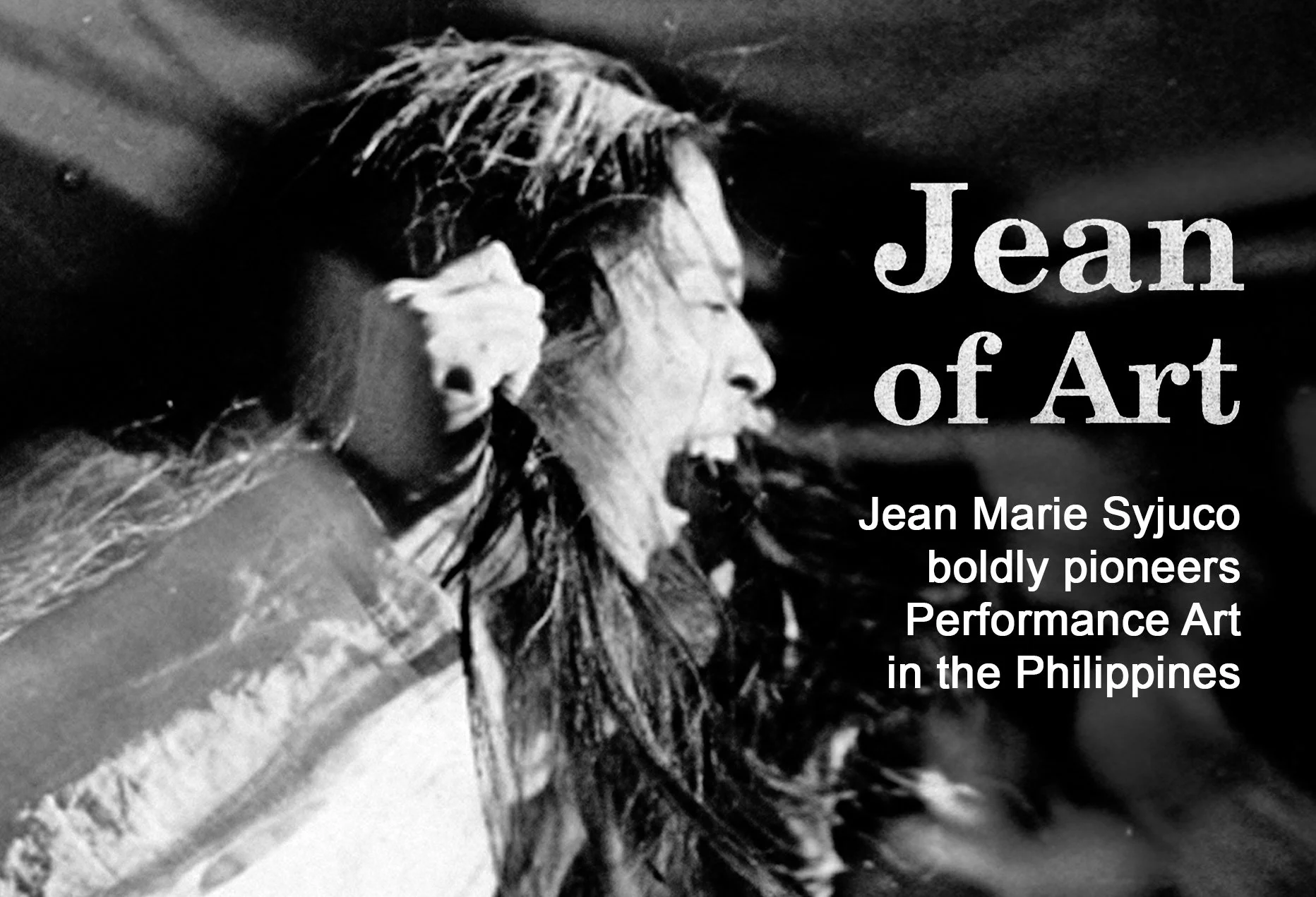 Filipina Performance Artist Jean Marie Syjuco - pioneer of Philippine performance art in a feature article titled "Jean of Art". Written by Jacinto Jack Sotto. Art Lab: The Syjuco Museum. Library and Archives Collection.
