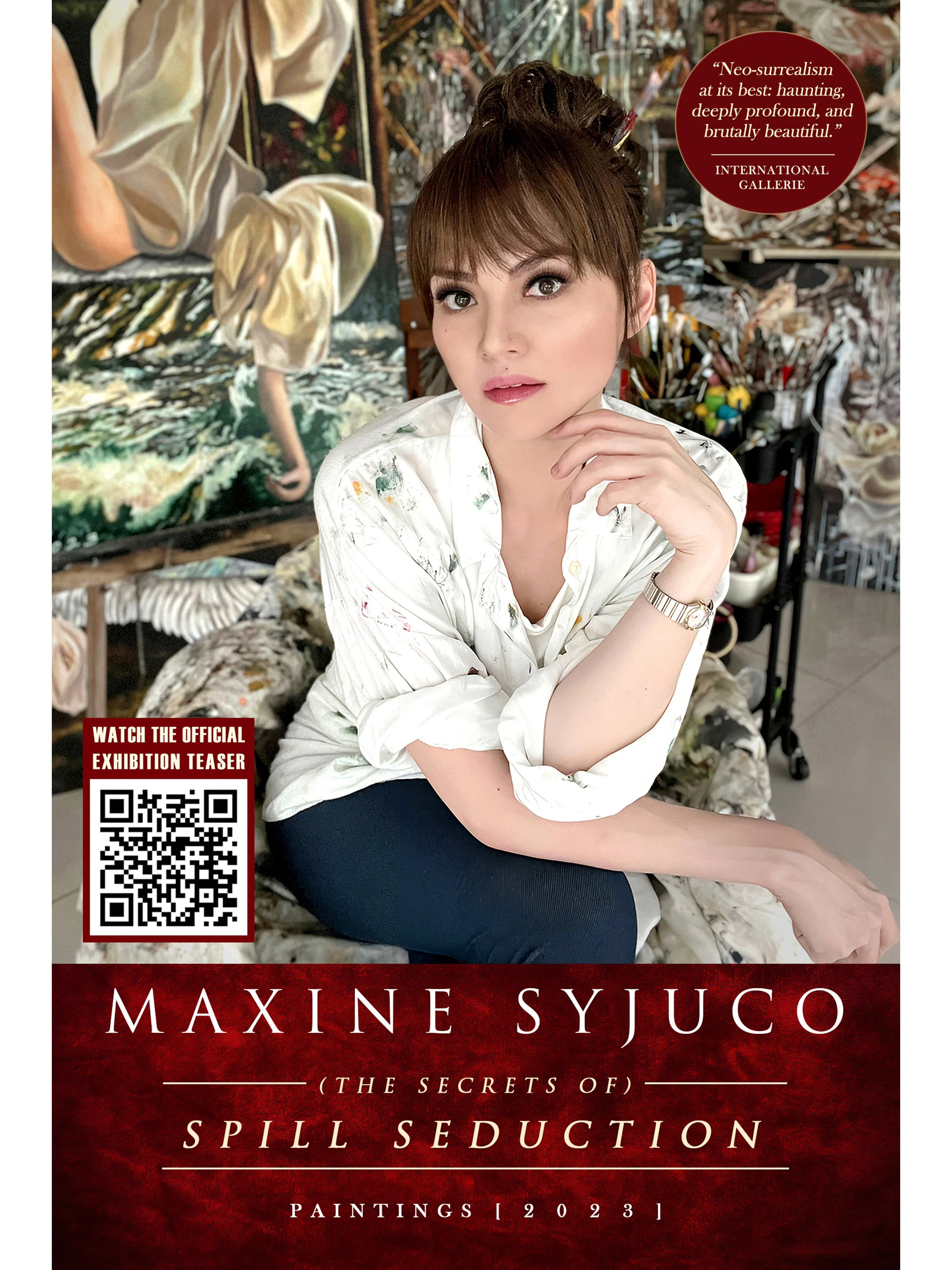 Maxine Syjuco: "The Secrets of Spill Seduction - Catalog Cover", Art Elaan (2023) - Design by Maxine Syjuco