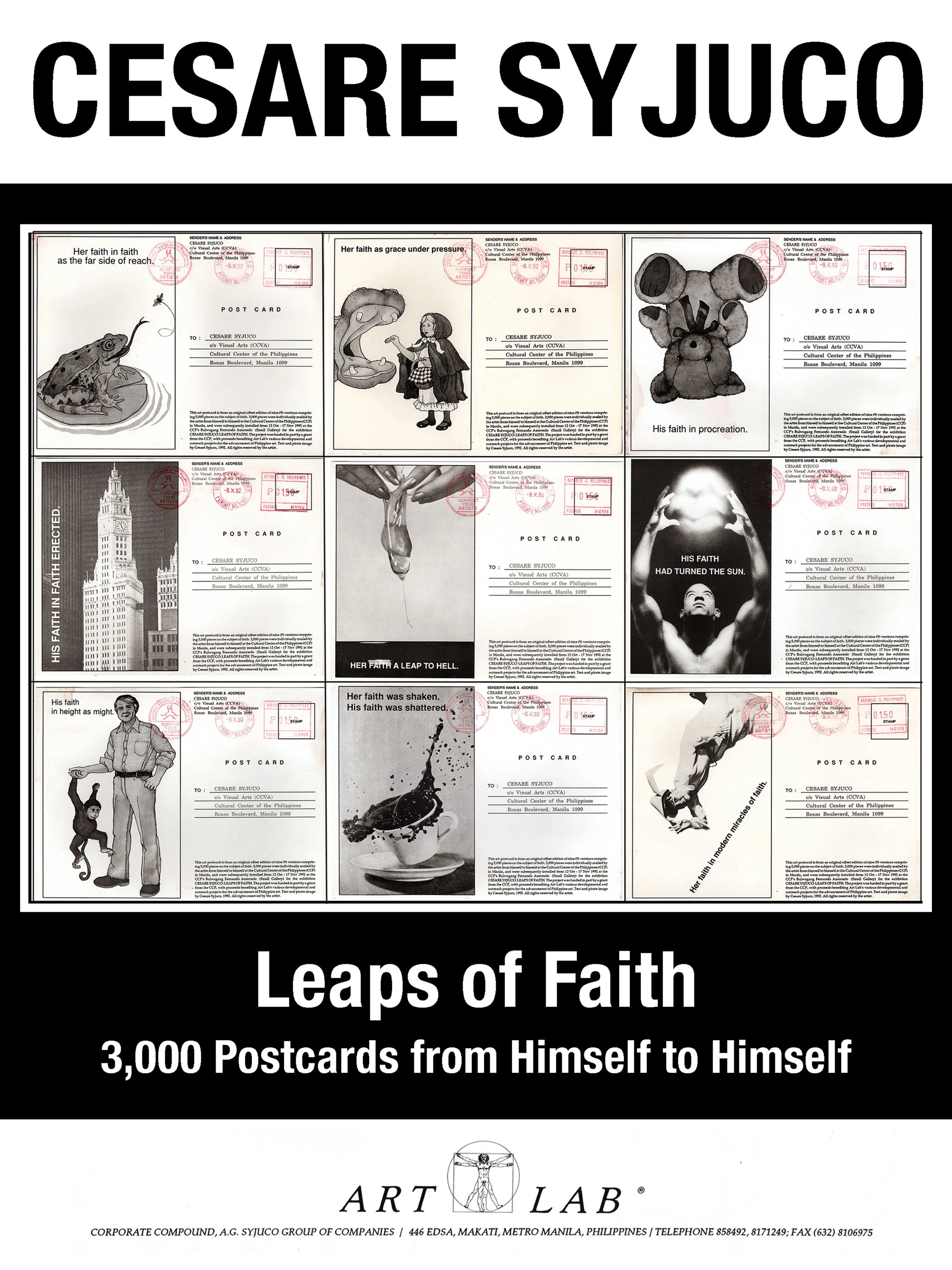 Cesare A.X. Syjuco: "Leaps of Faith (3,000 Postcards from Himself to Himself)", Art Lab® (1992) - Design by Cesare A.X. Syjuco